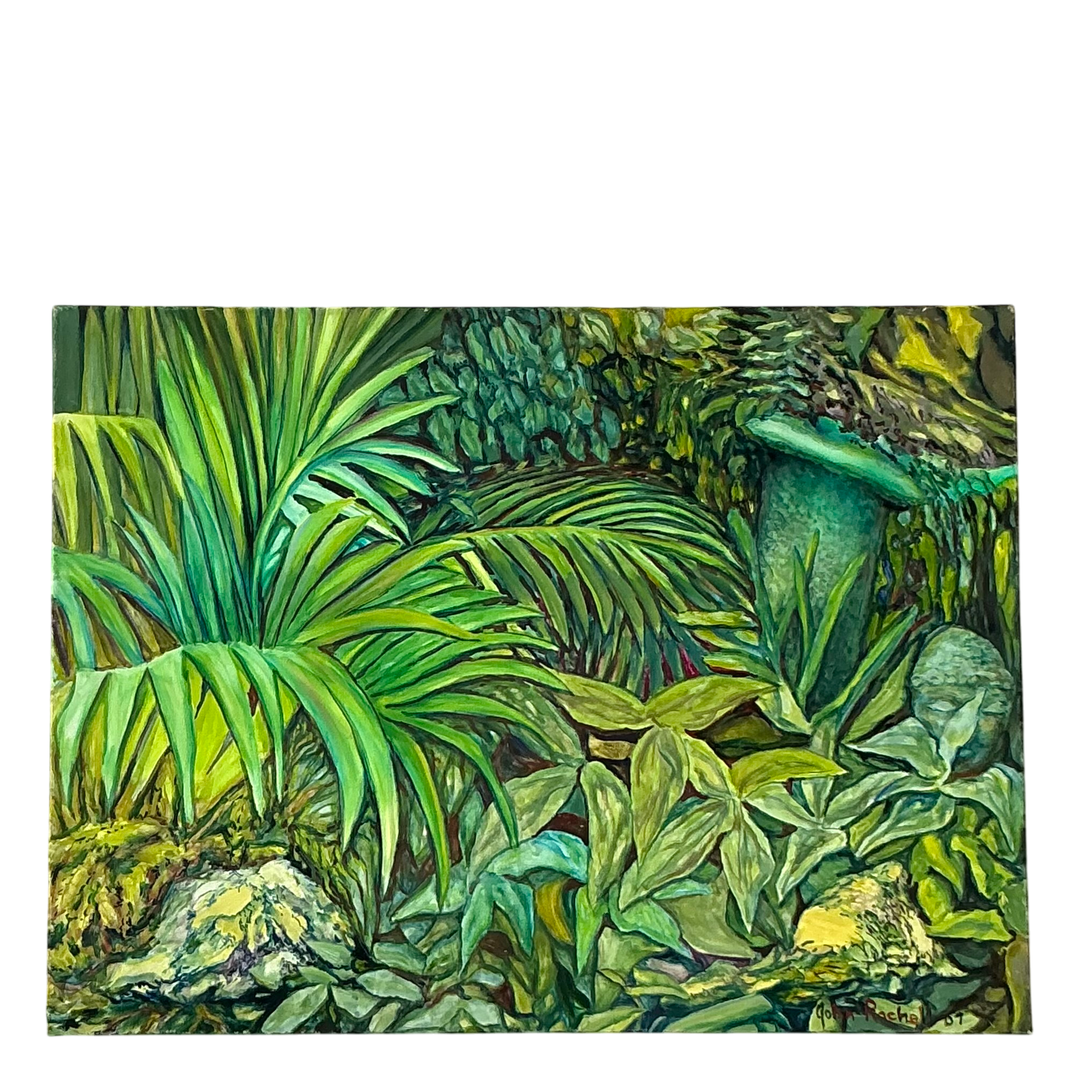 Vintage Coastal Original Botanical Oil Painting on Canvas