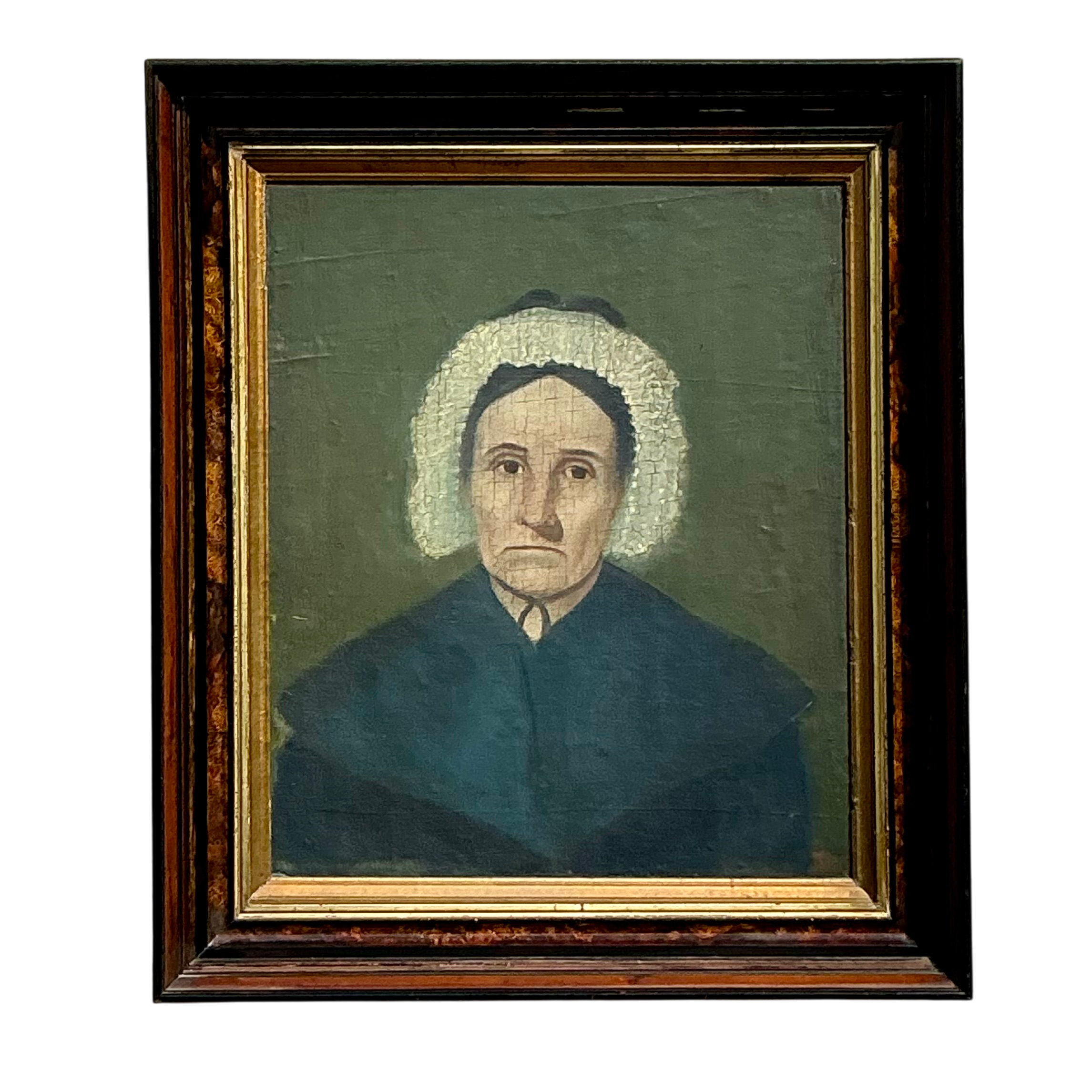 Vintage Boho 19th Century Original Oil Portrait of Woman