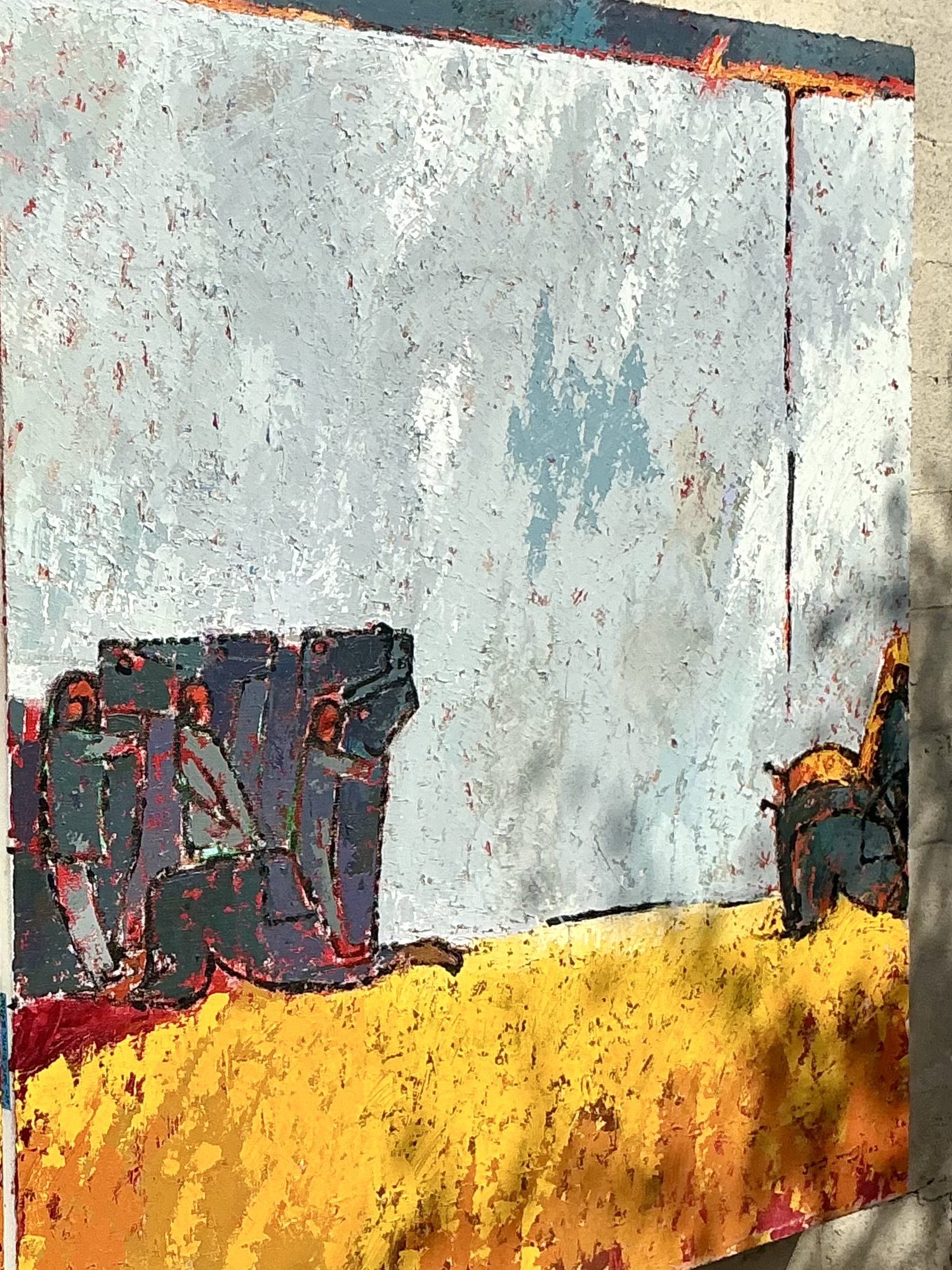 Vintage Boho Monumental Horse Diptych - Top view