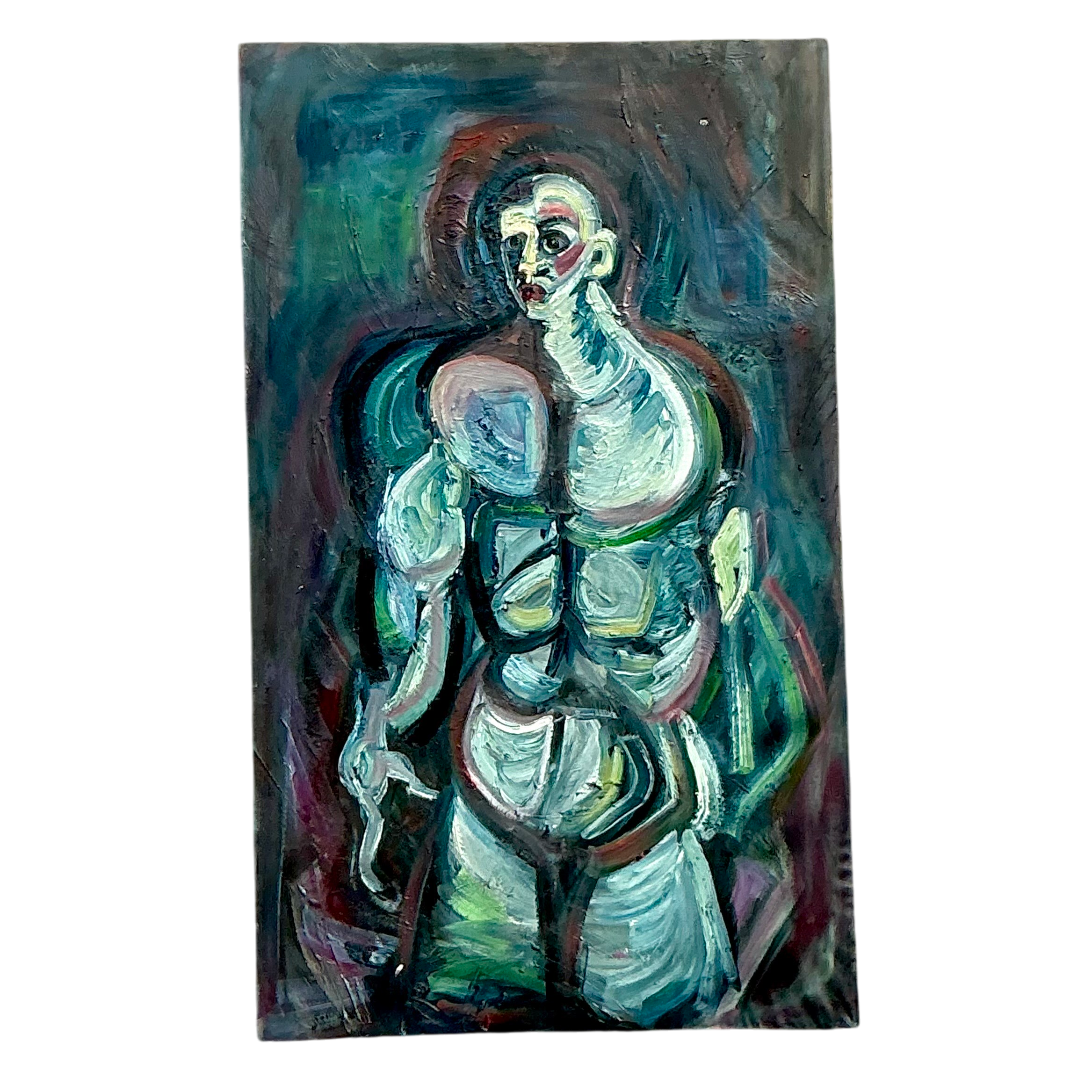 Vintage Boho Monumental Abstract Oil Painting