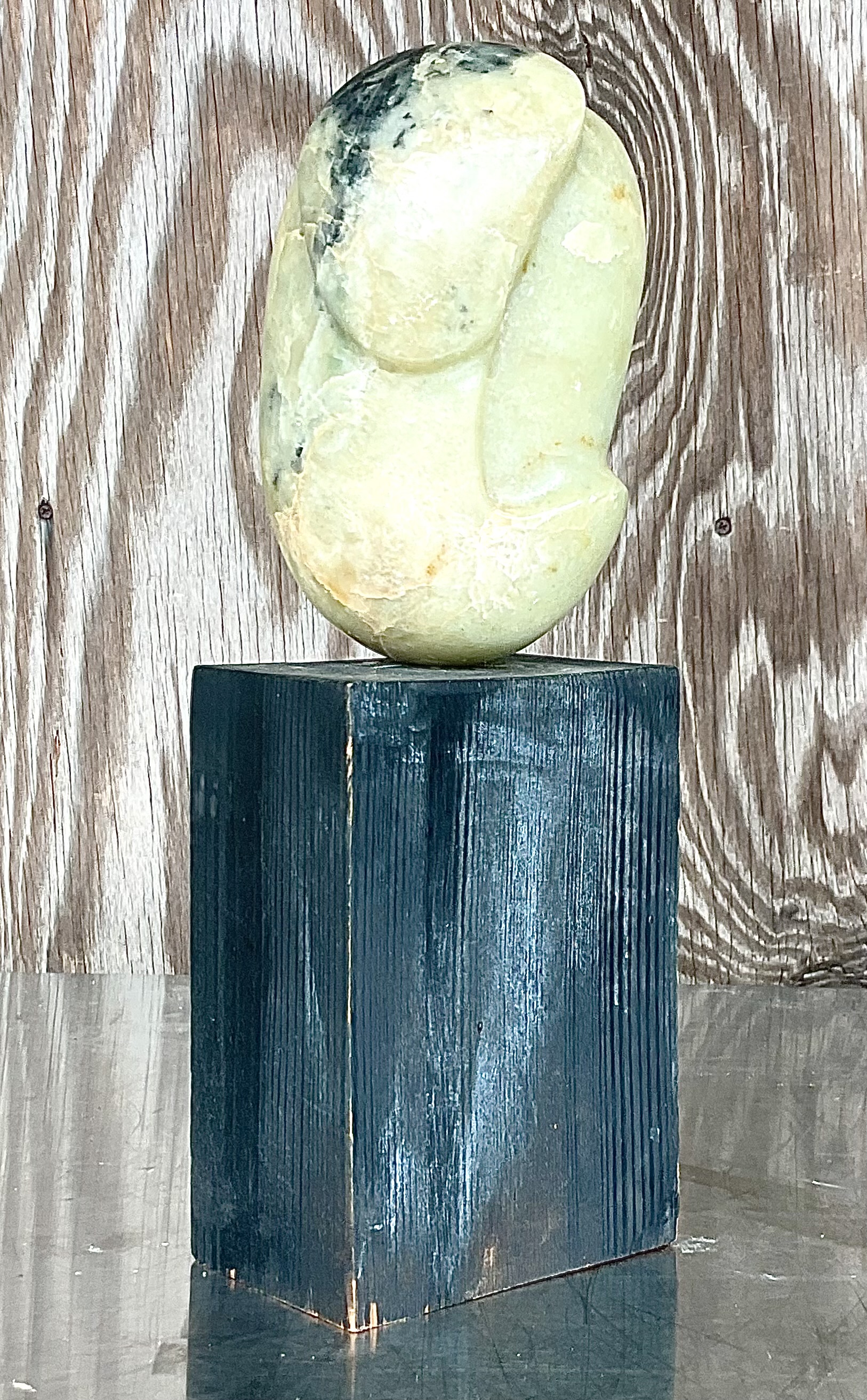 Vintage Boho Carved Stone Sculpture - Detail view