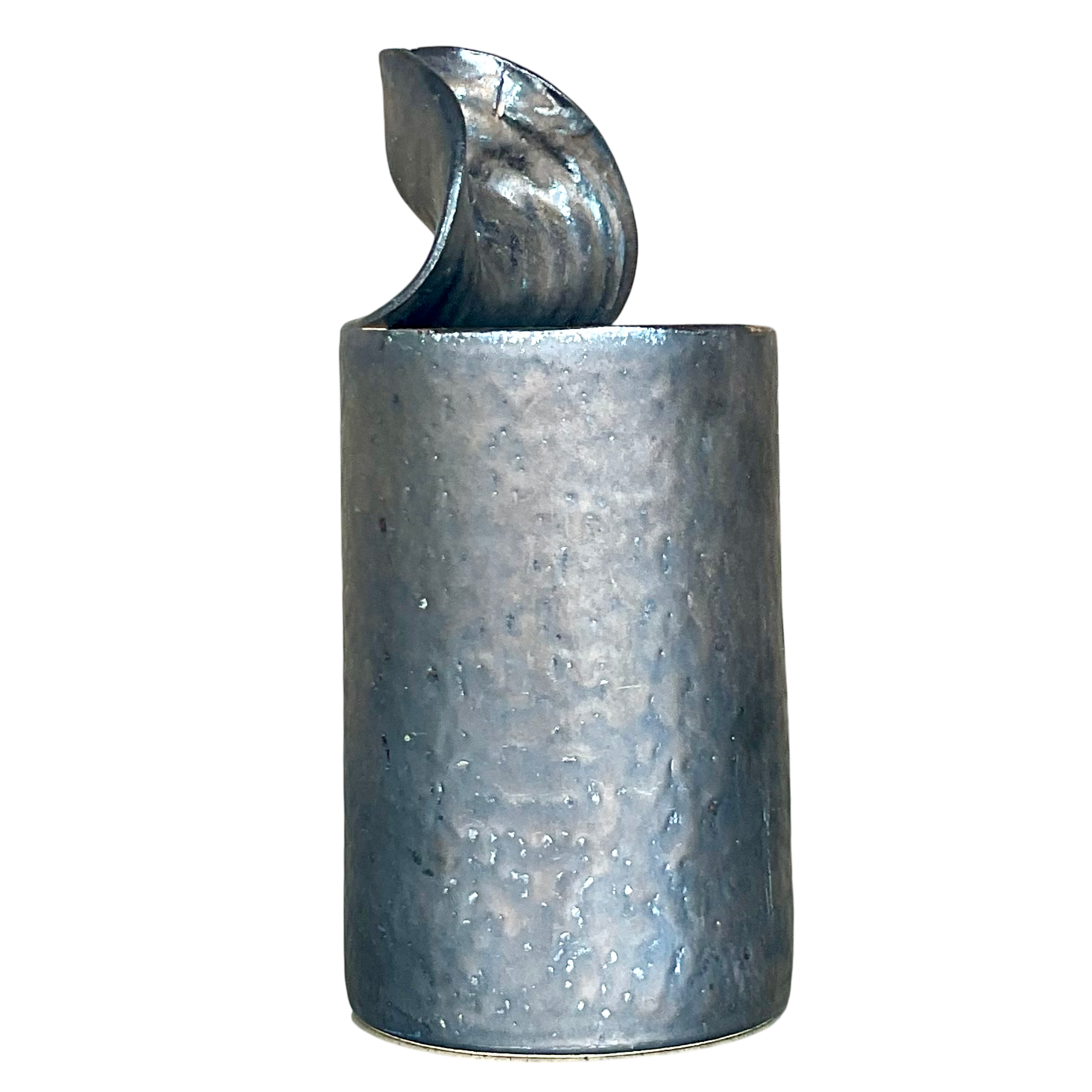 Late 20th Century Vintage Boho Studio Pottery Open Can Vase