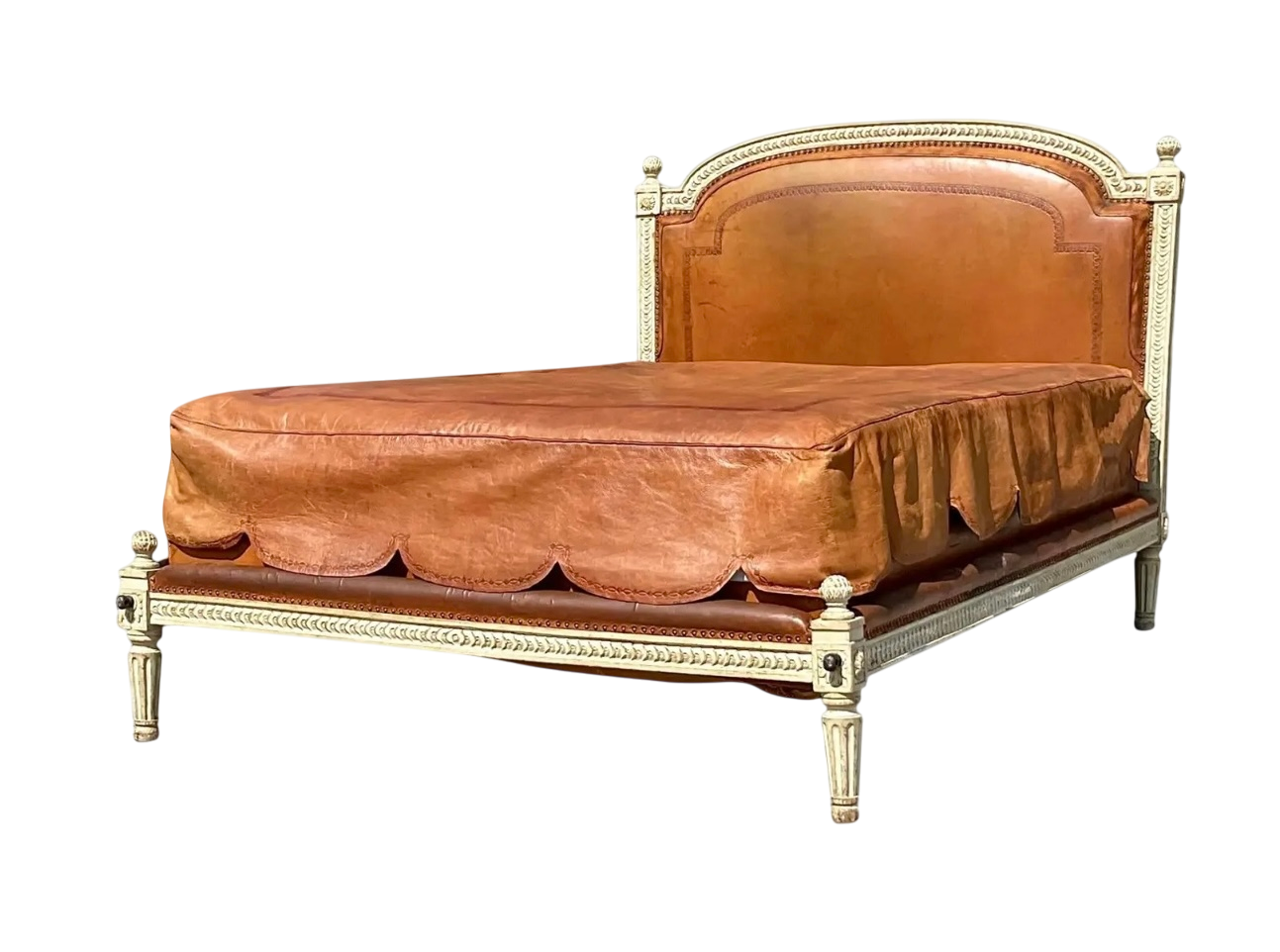 Vintage Regency Embossed Leather Daybed