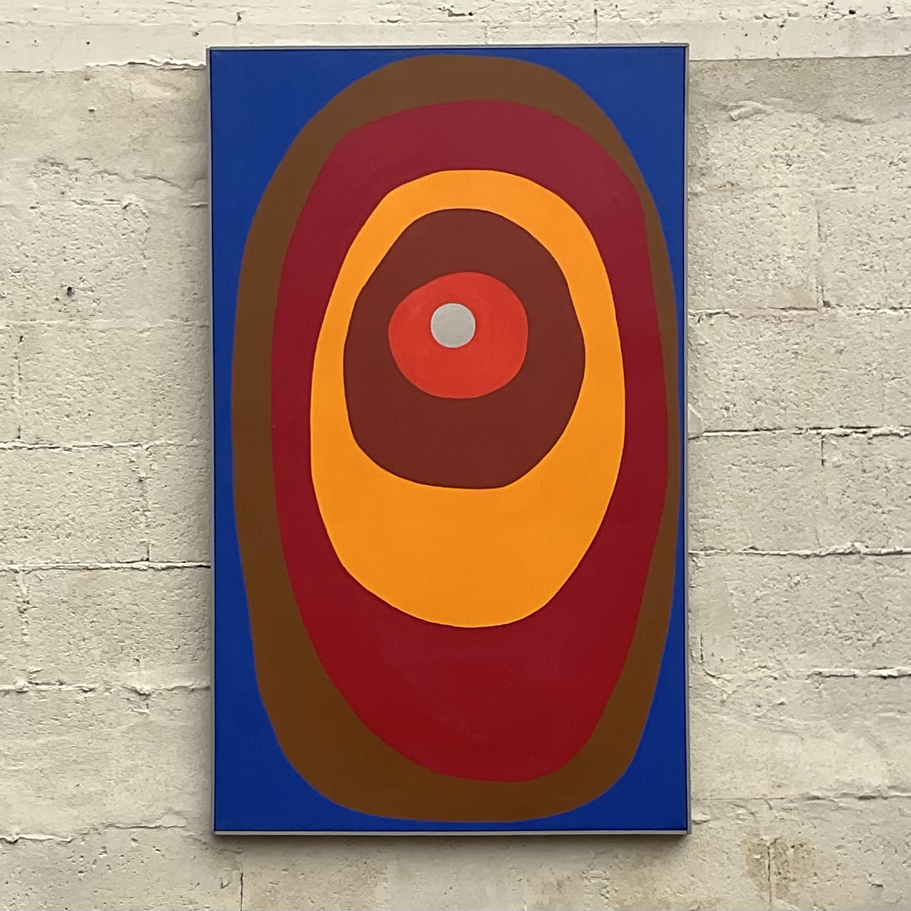 Vintage Boho Color Field Abstract Original Painting on Canvas - Side view