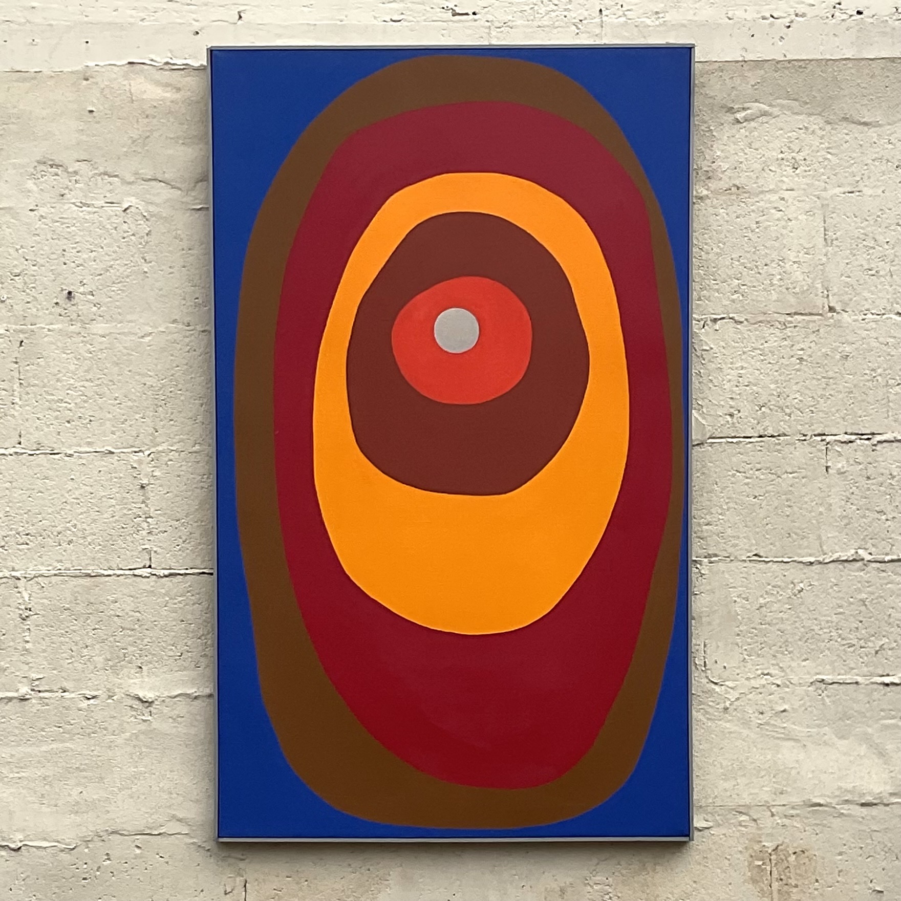Vintage Boho Color Field Abstract Original Painting on Canvas - Back view