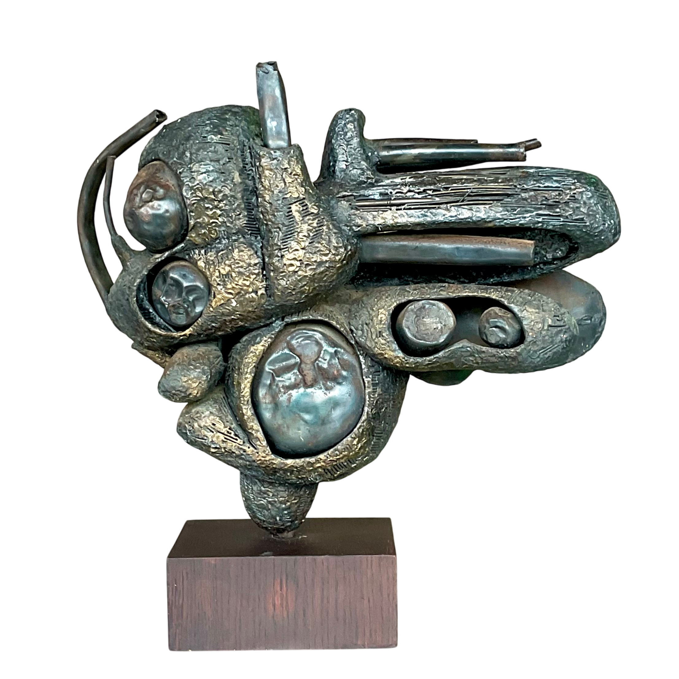 Vintage Boho Rudolph Seno Abstract Bronze Sculpture