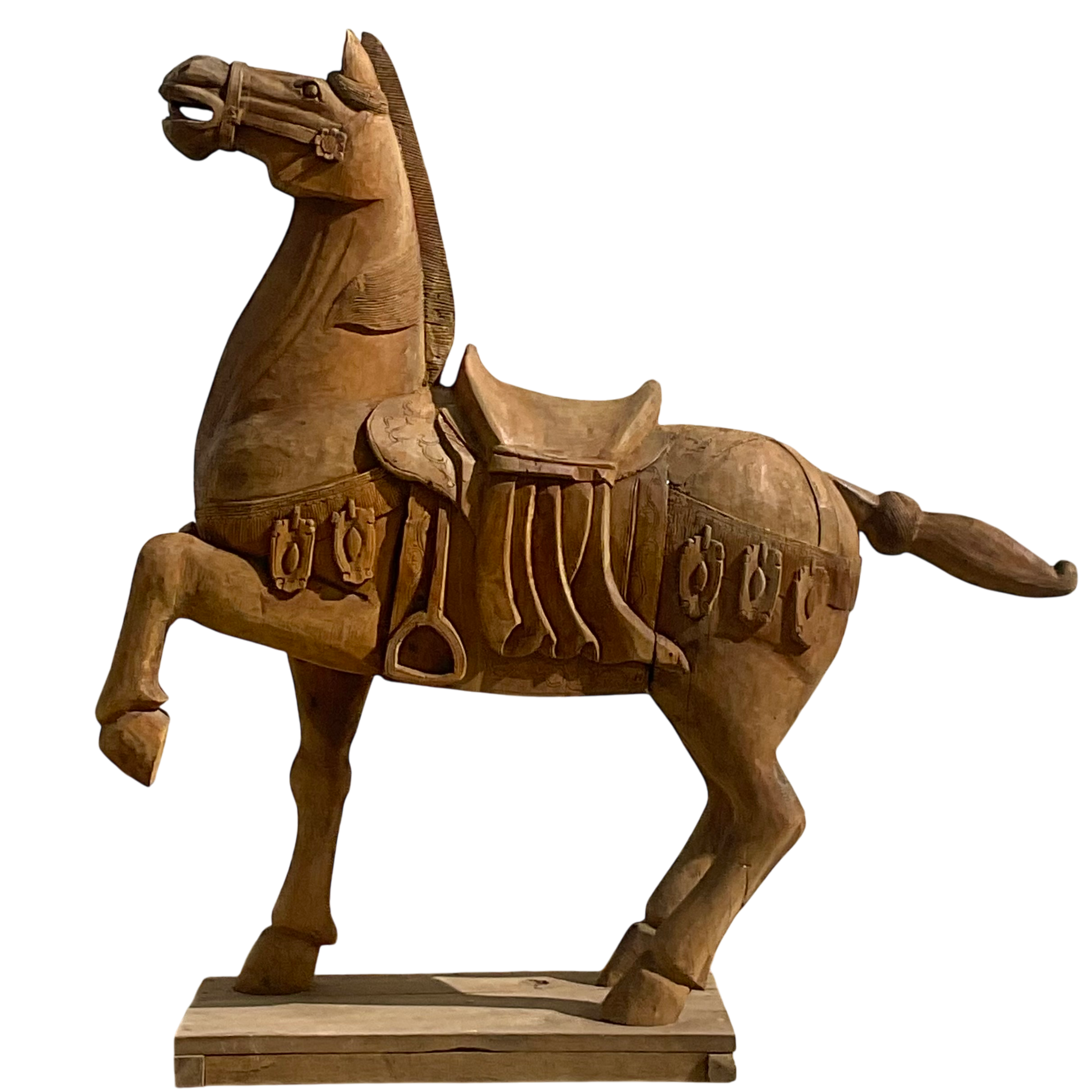 Vintage Carousel Boho Carved Wooden Horse