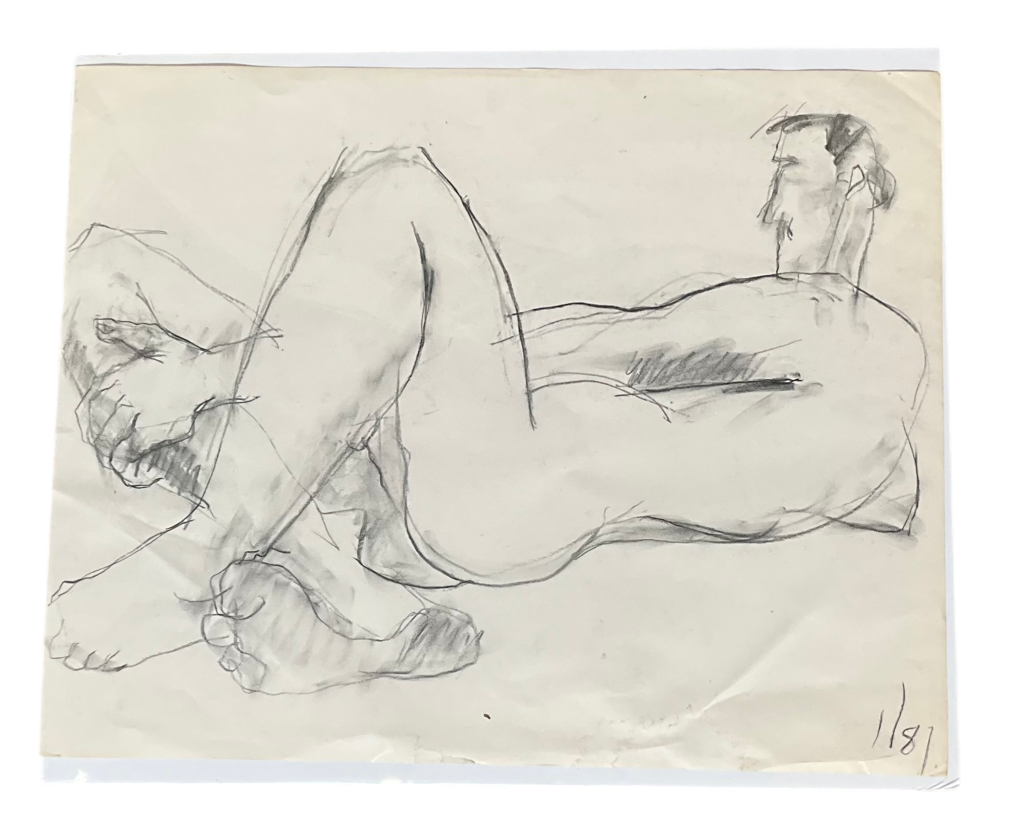 Vintage Boho Sketch of Man on Paper