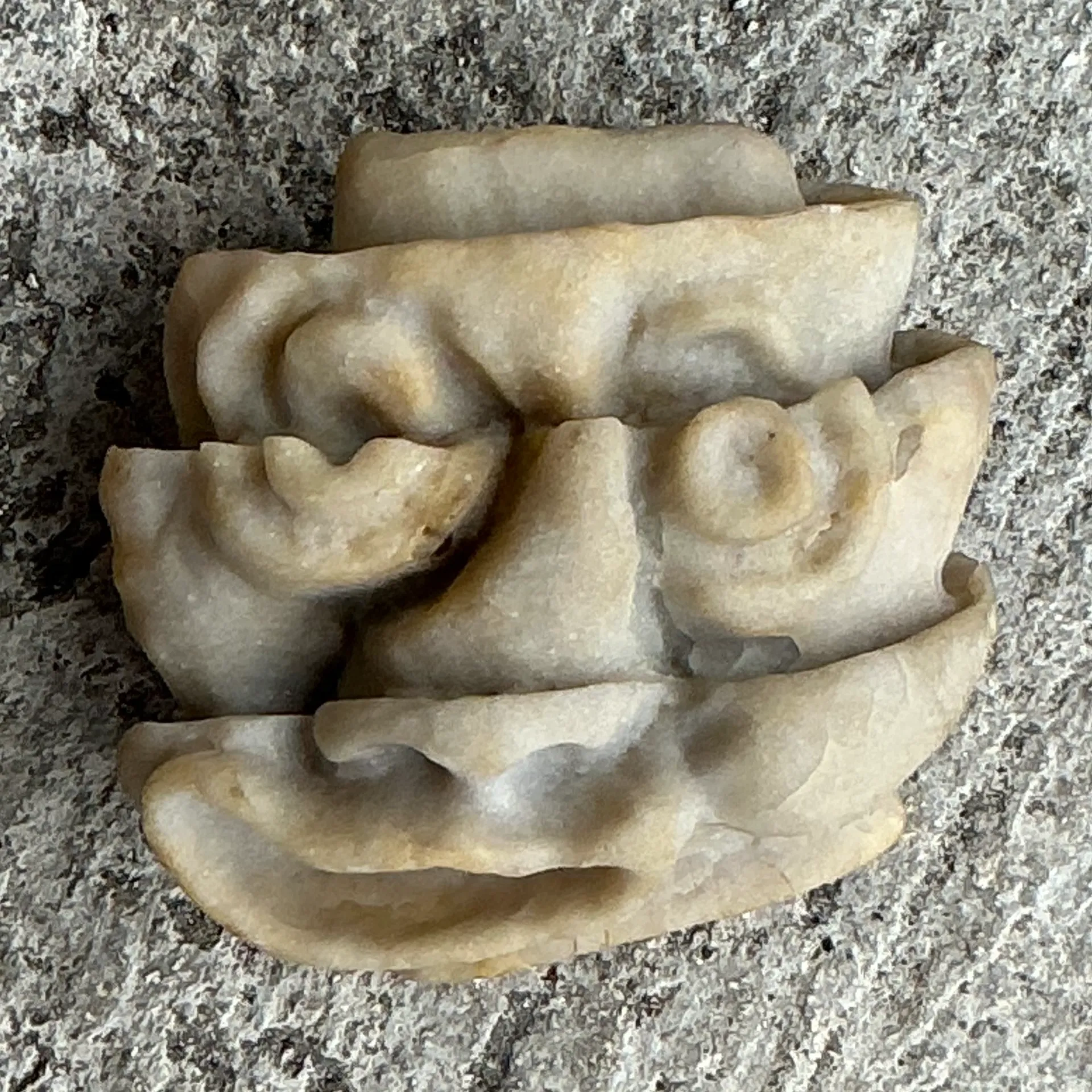 Vintage Boho Stacked Stone Face Sculpture - Back view