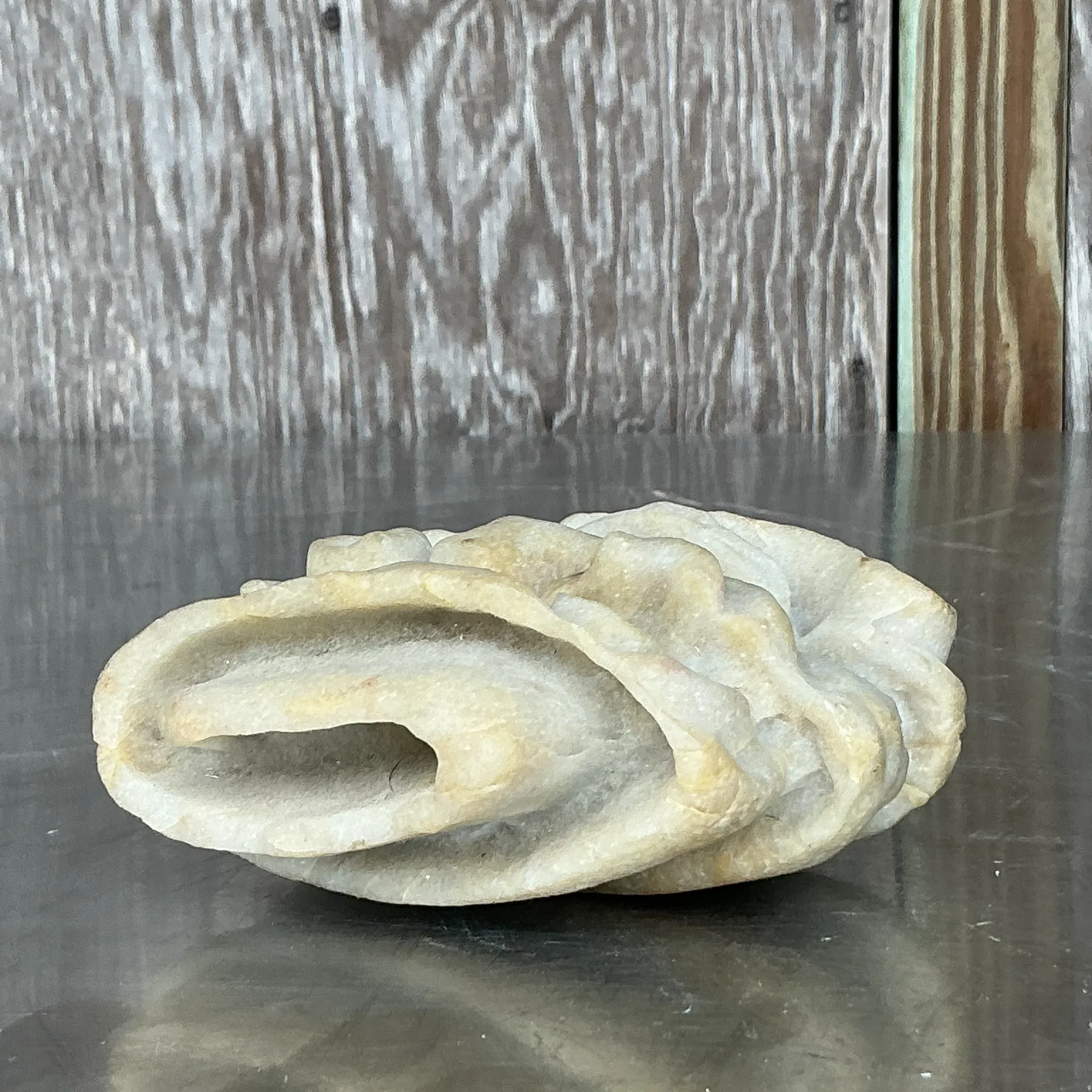 Vintage Boho Stacked Stone Face Sculpture - Top view