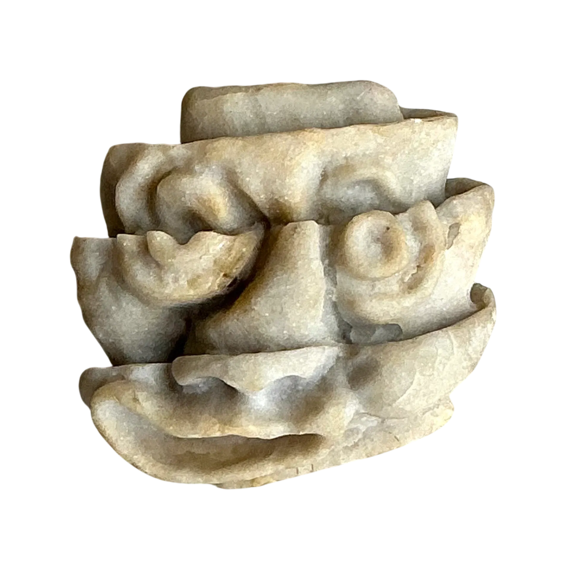 Vintage Boho Stacked Stone Face Sculpture
