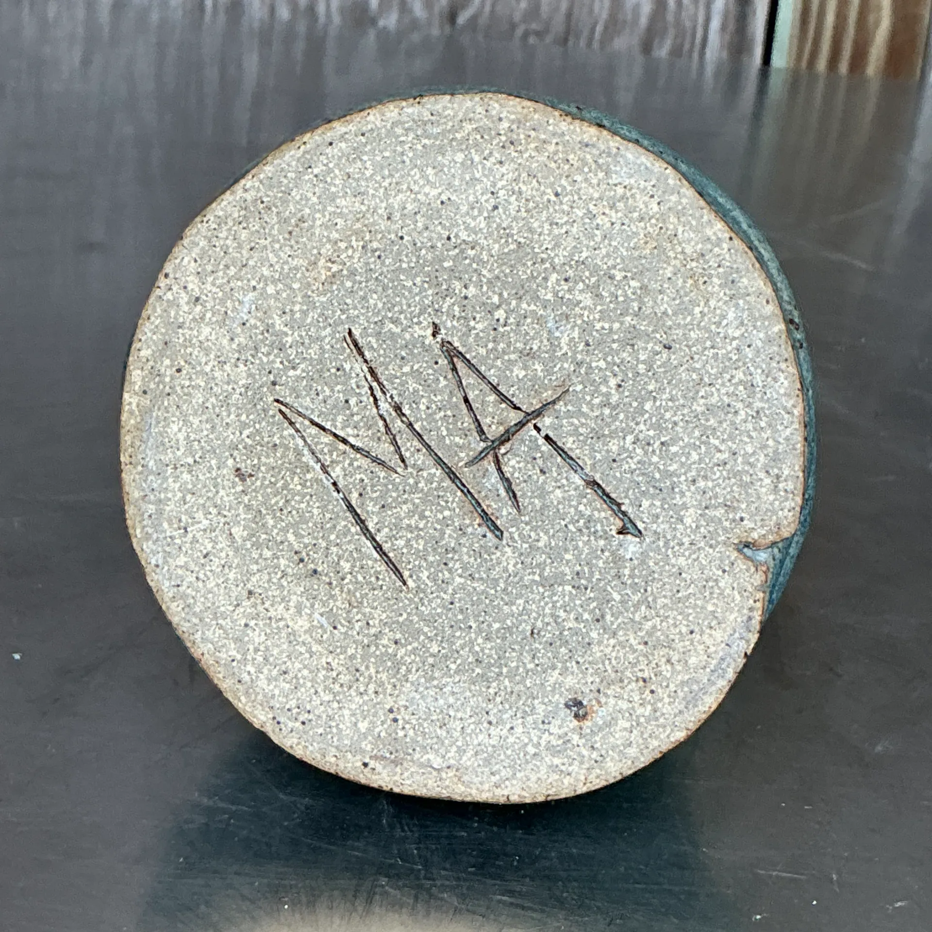 Vintage Boho Original Coil Pottery Vase - Top view