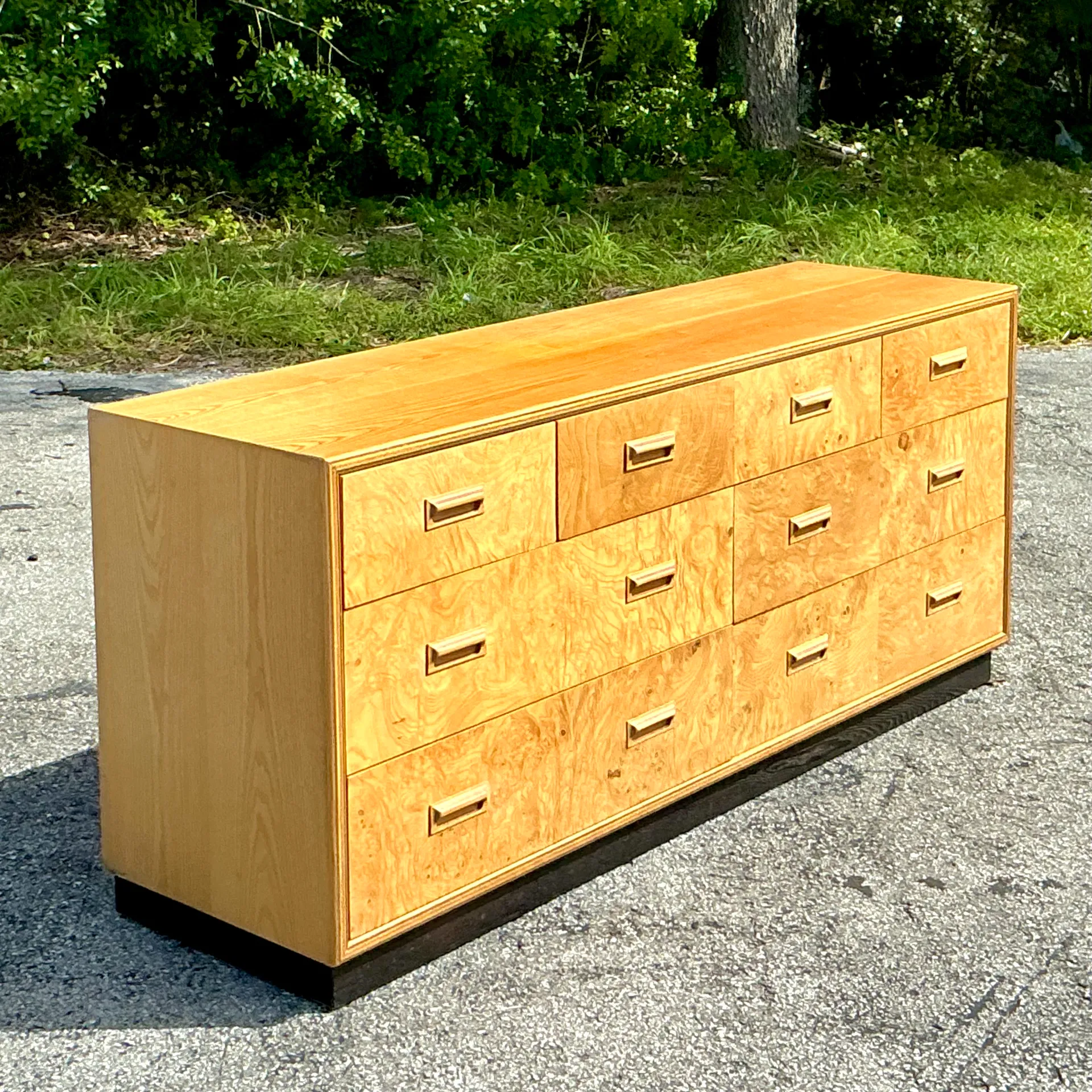 Vintage Boho Henredon Scwne Two Burl Dresser - Back view