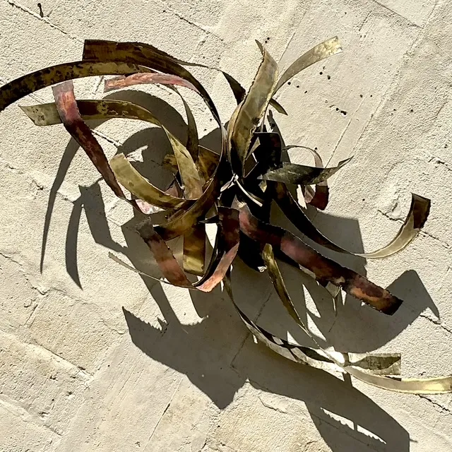 Vintage Boho 1980 Silas Seandel Brutalist Wall Sculpture - Side view