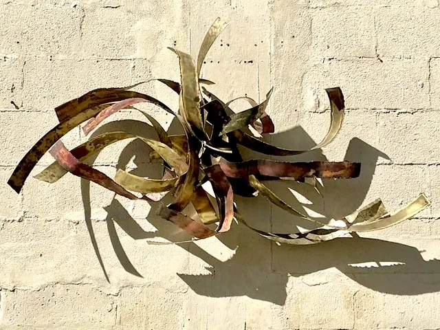 Vintage Boho 1980 Silas Seandel Brutalist Wall Sculpture - Back view