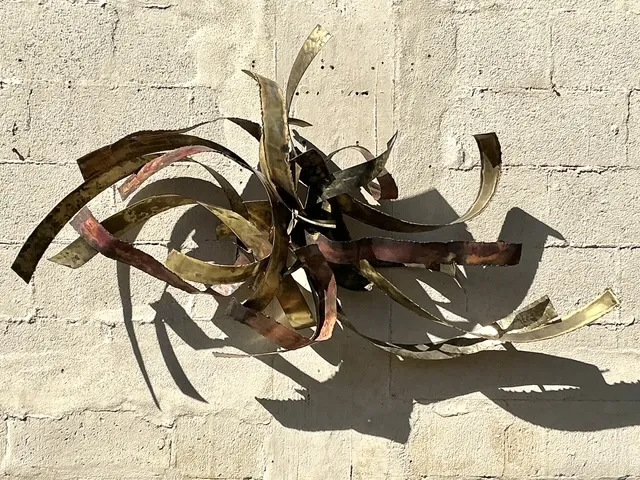 Vintage Boho 1980 Silas Seandel Brutalist Wall Sculpture - Top view