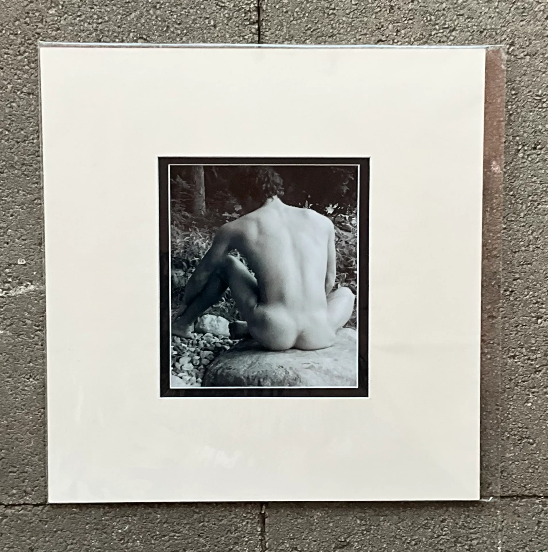 Vintage Boho Original Nude Photograph of Man - Detail view