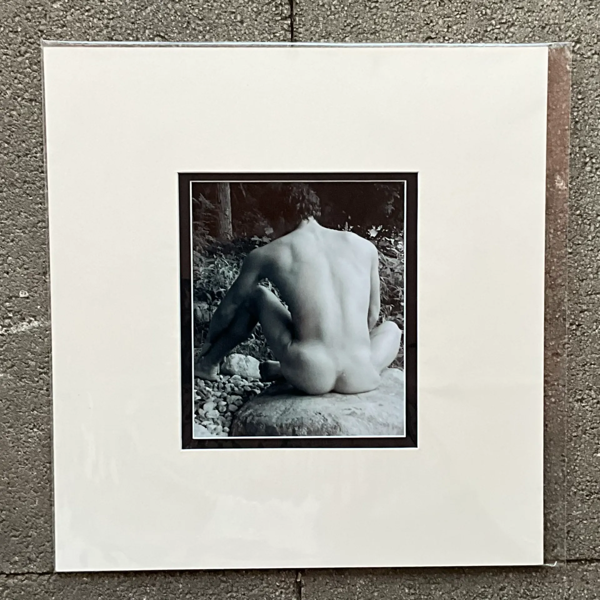 Vintage Boho Original Nude Photograph of Man - Side view