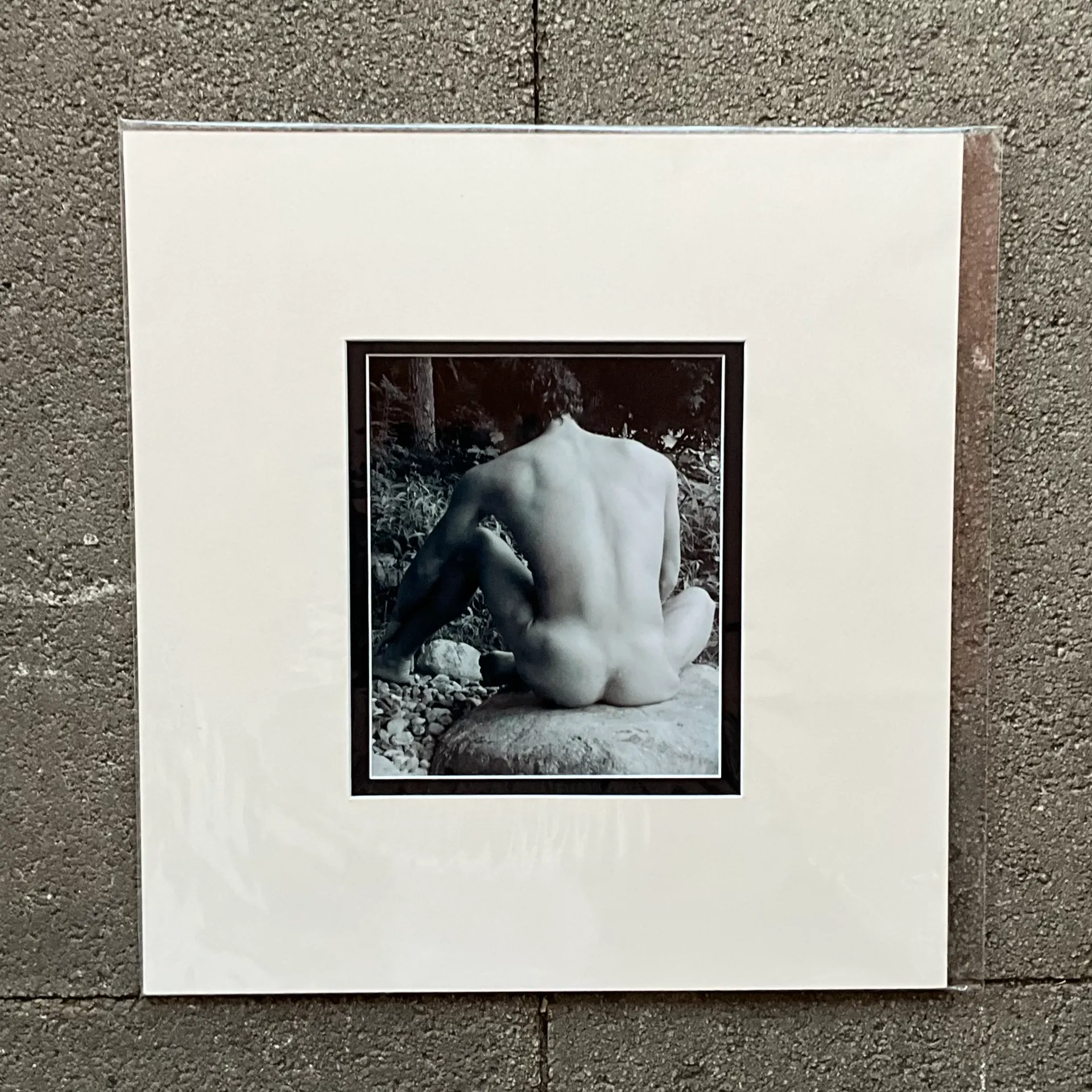 Vintage Boho Original Nude Photograph of Man - Top view