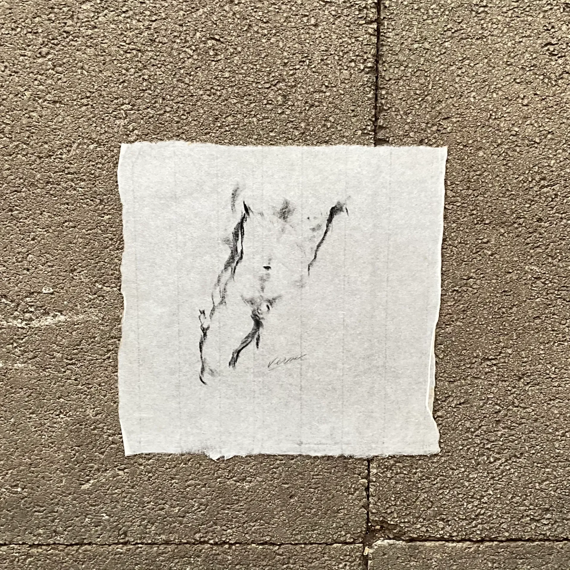 Vintage Boho Nude Sketch of Man - Detail view