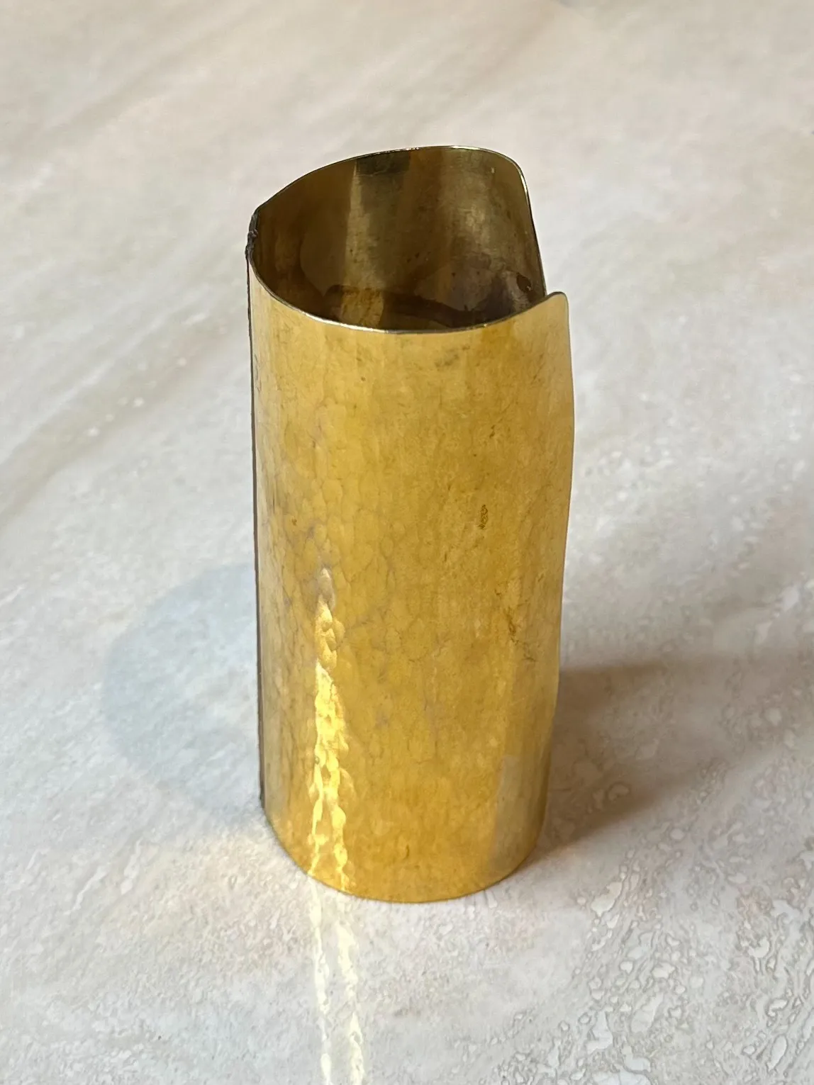 Vintage Mary McFadden Tall Gold Cuff - Detail view