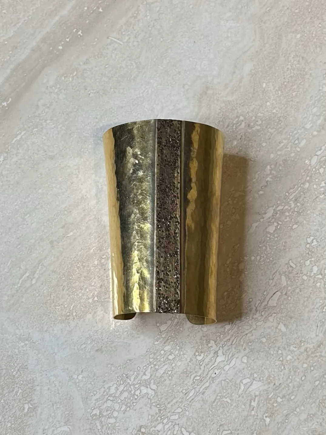 Vintage Mary McFadden Tall Gold Cuff - Back view