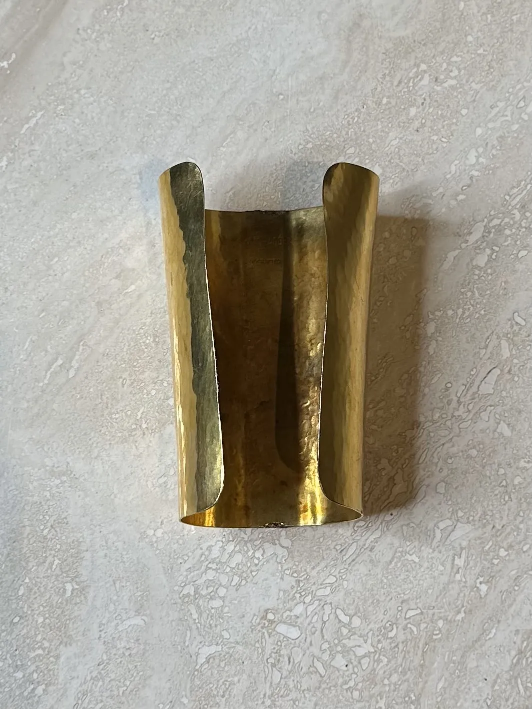 Vintage Mary McFadden Tall Gold Cuff - Top view