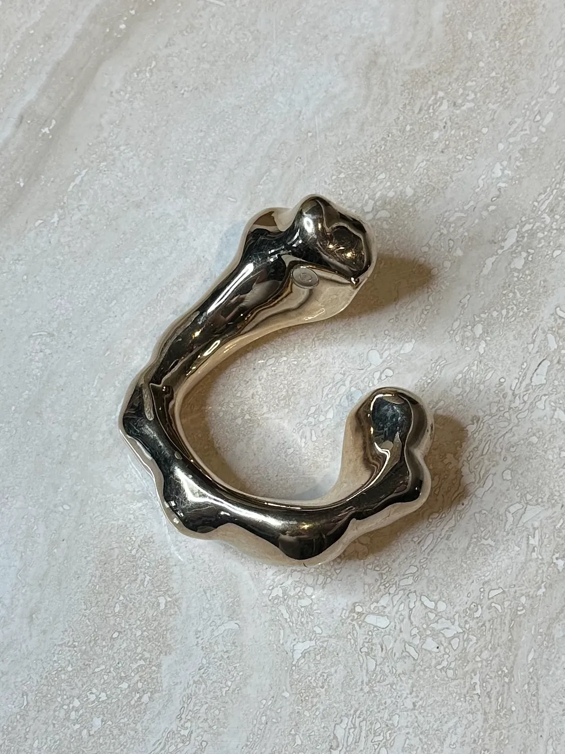 Vintage Boho Margiela Gold Abstract Bangle - Top view