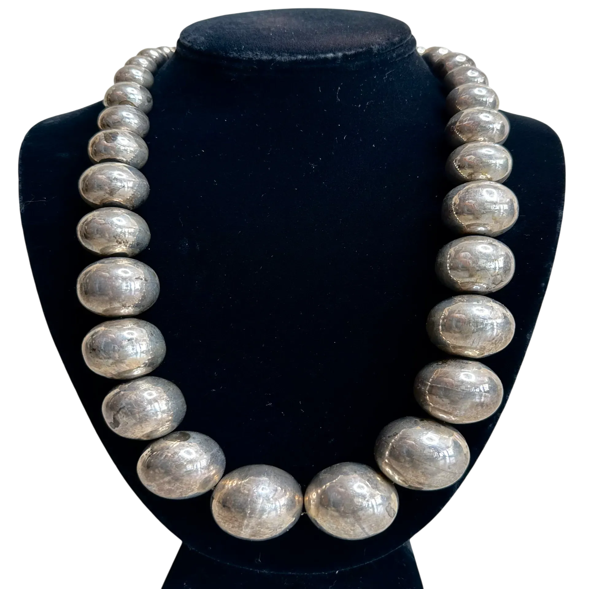 Vintage Silver 925 Bead Necklace 