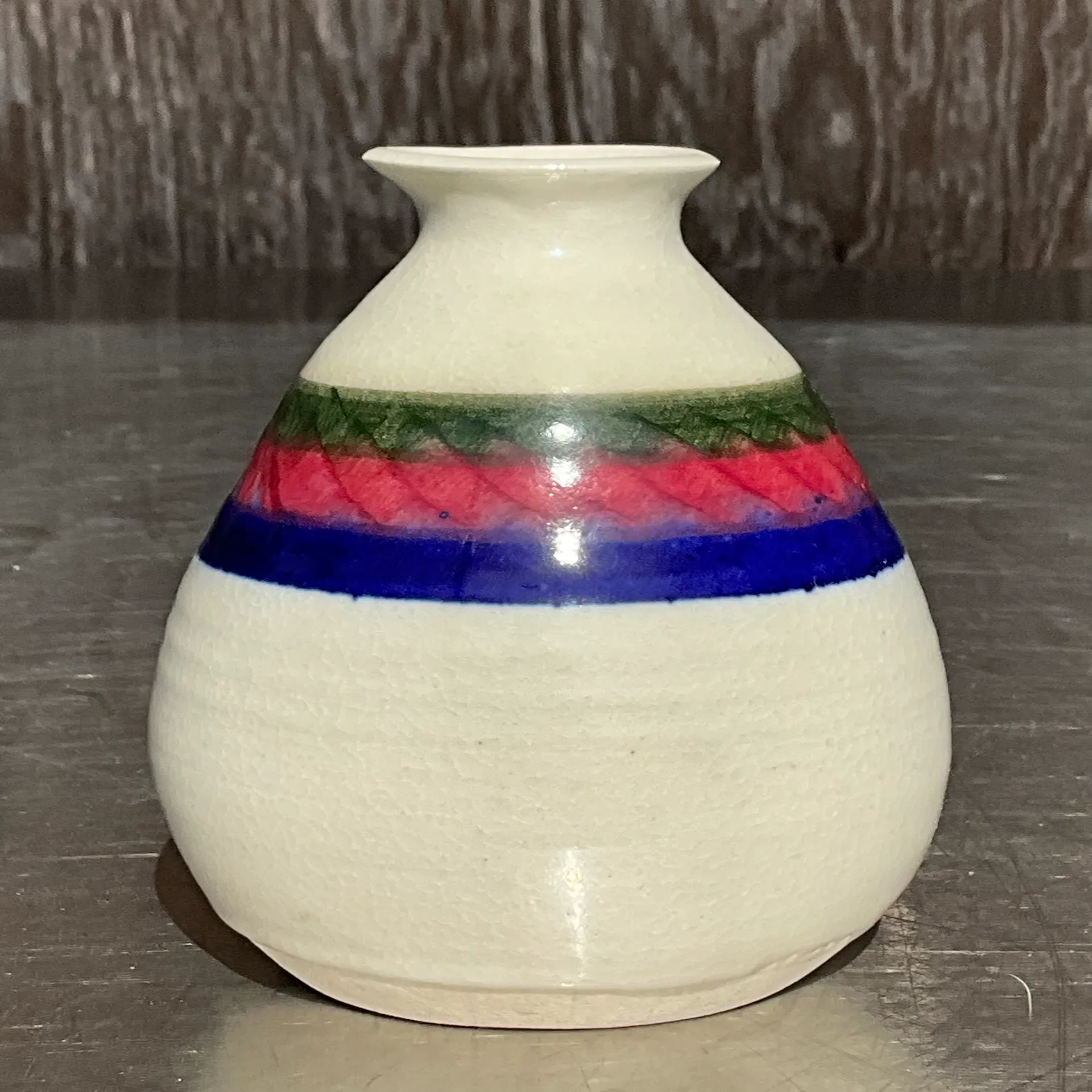 Vintage Boho Studio Pottery Vase - Side view
