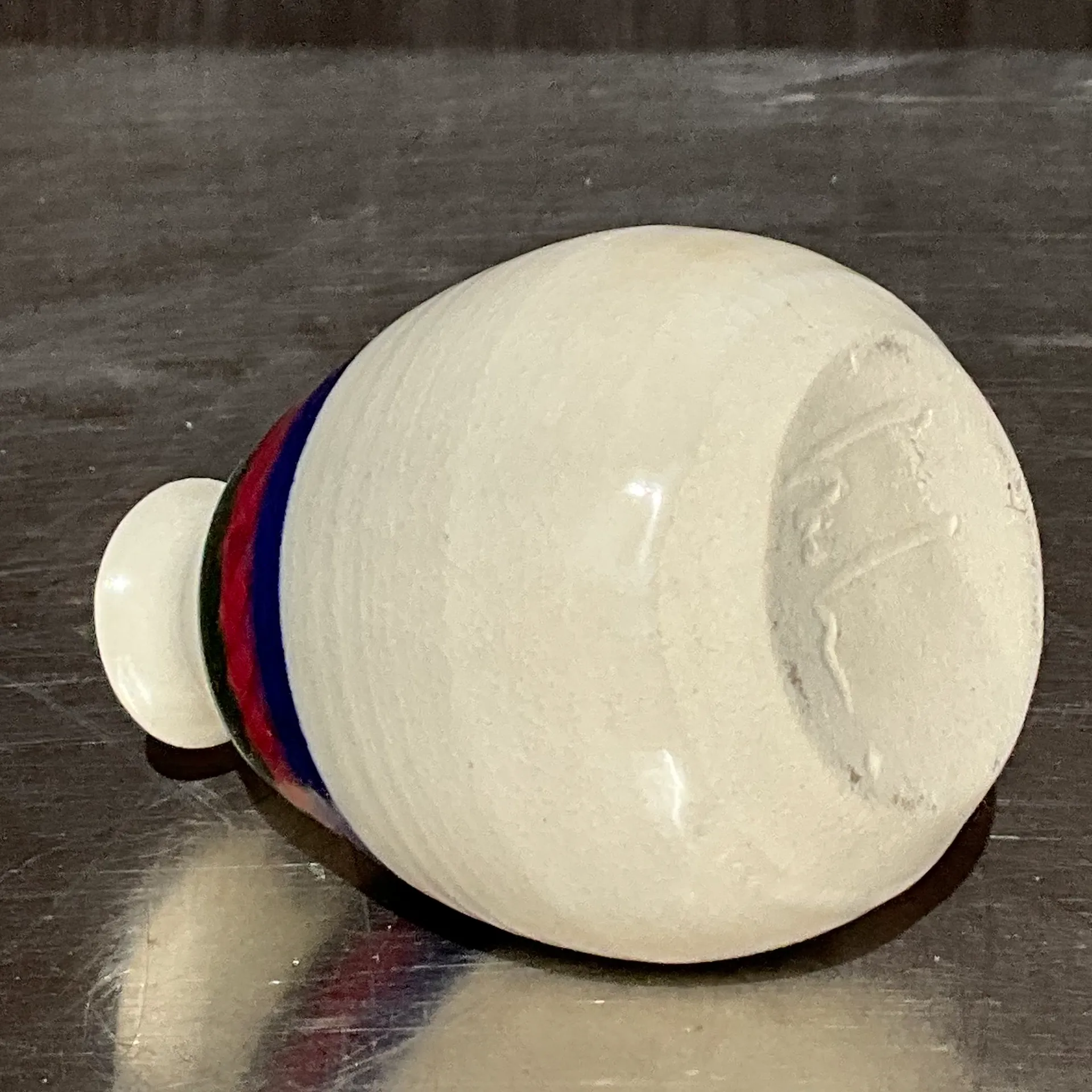 Vintage Boho Studio Pottery Vase - Top view