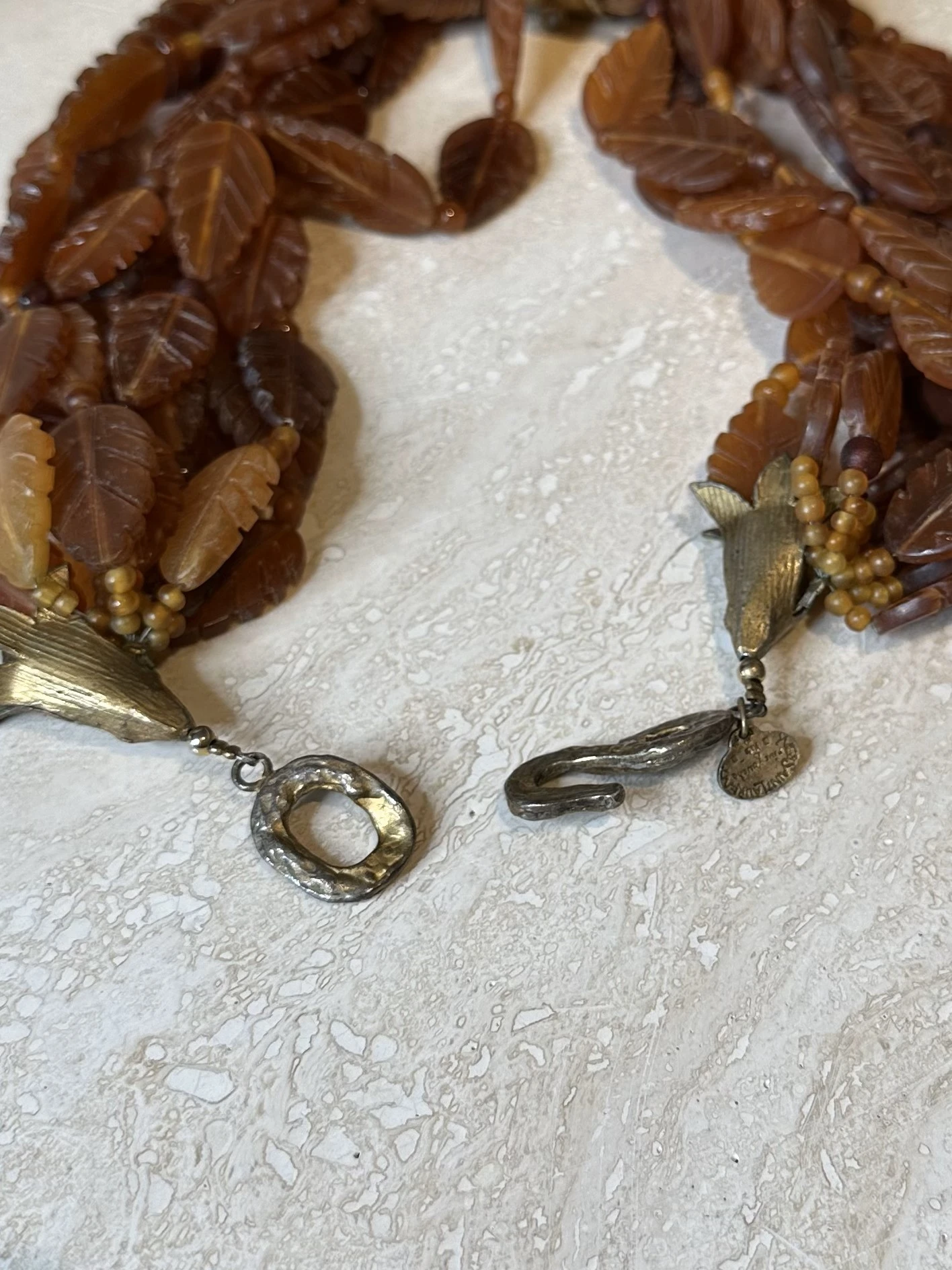 Monumental YSL Leaf Necklace - Back view