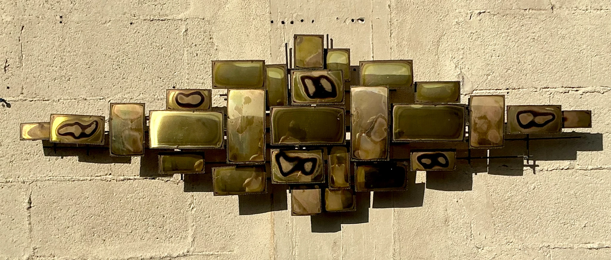 Vintage Boho Torch Cut Wall Sculpture - Detail view