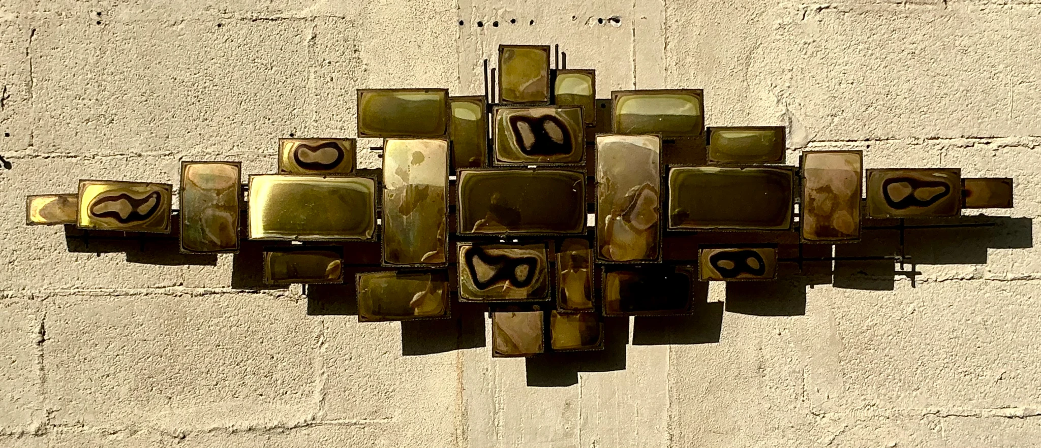 Vintage Boho Torch Cut Wall Sculpture - Side view