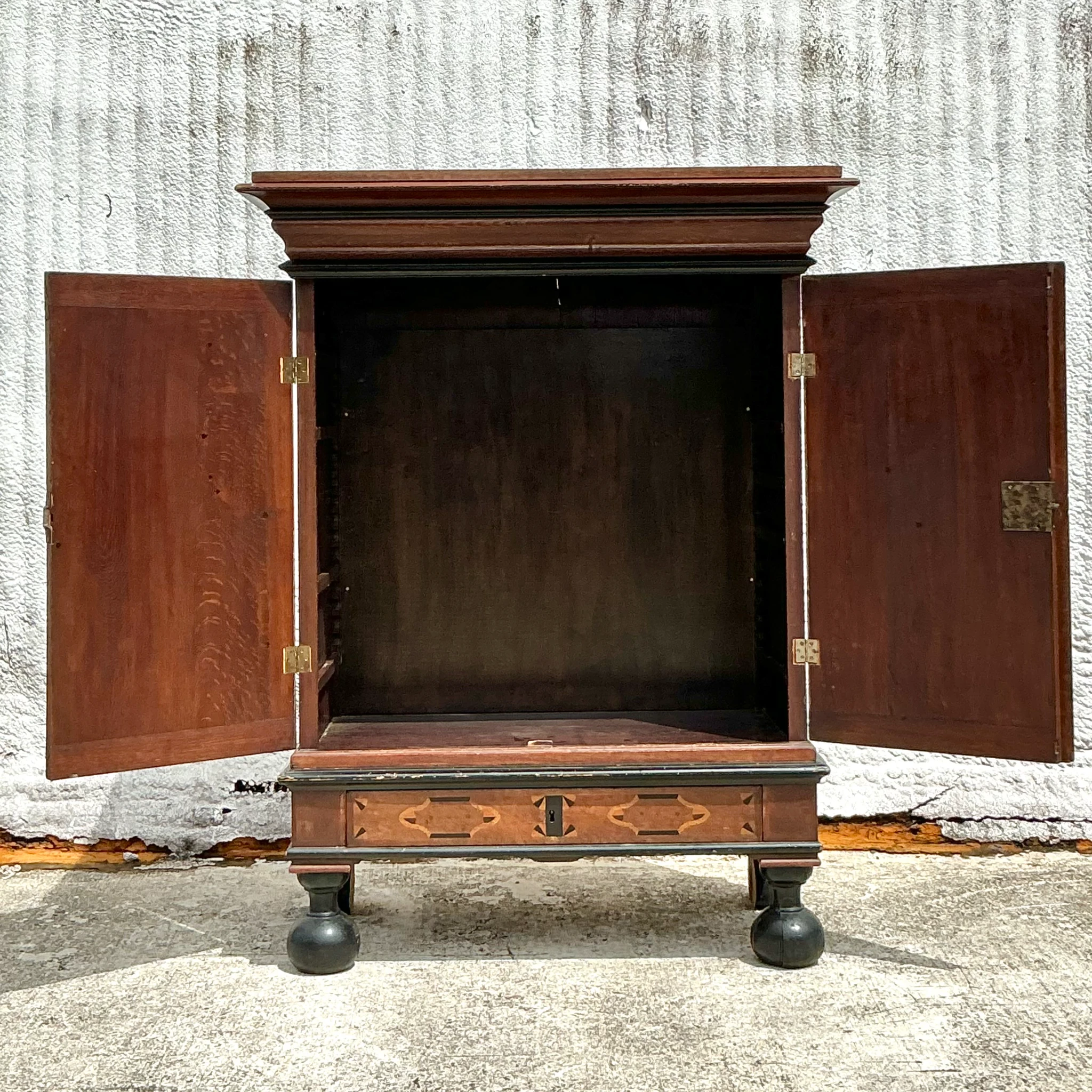 Vintage Dutch Inlay Cabinet - Back view