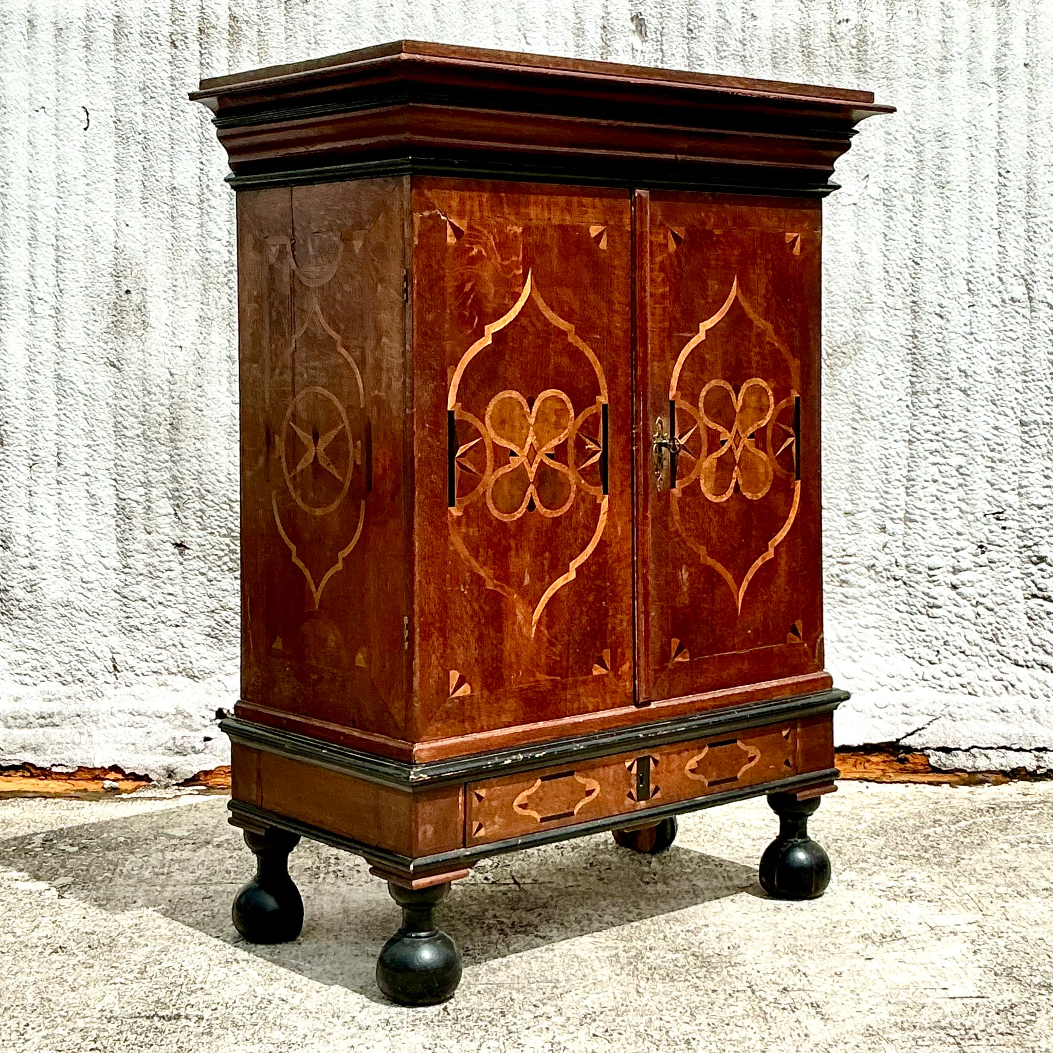 Vintage Dutch Inlay Cabinet - Top view