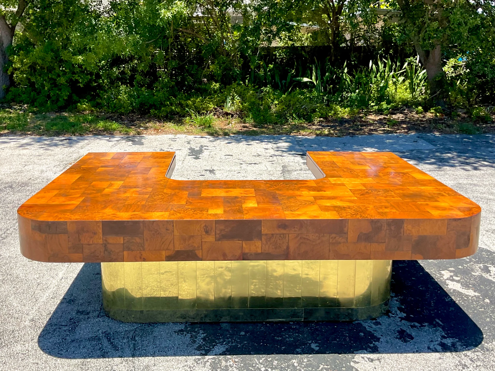 Vintage Boho Paul Evans Cityscape Executive Desk - Back view