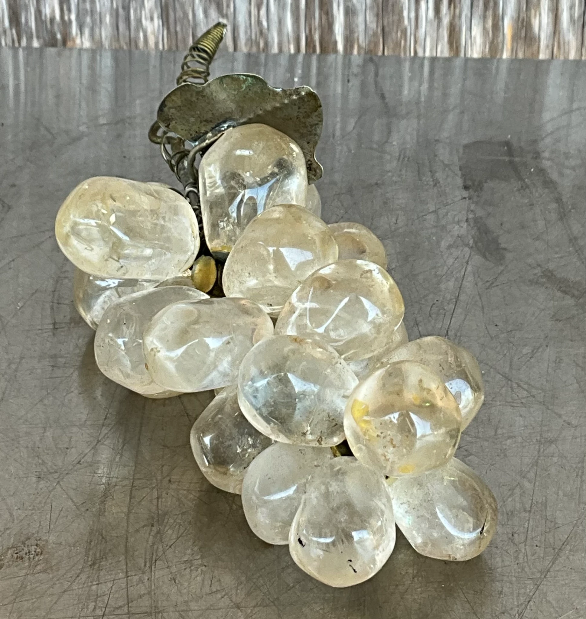 Vintage Boho Rock Crystal Grapes - Side view