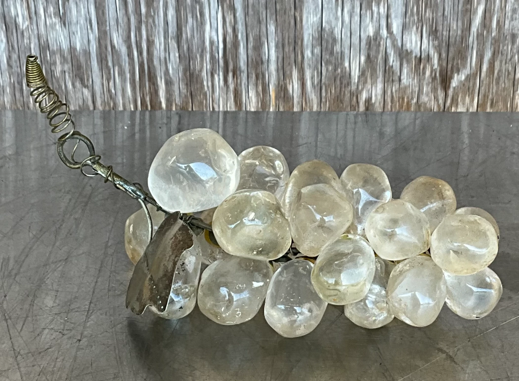 Vintage Boho Rock Crystal Grapes - Back view