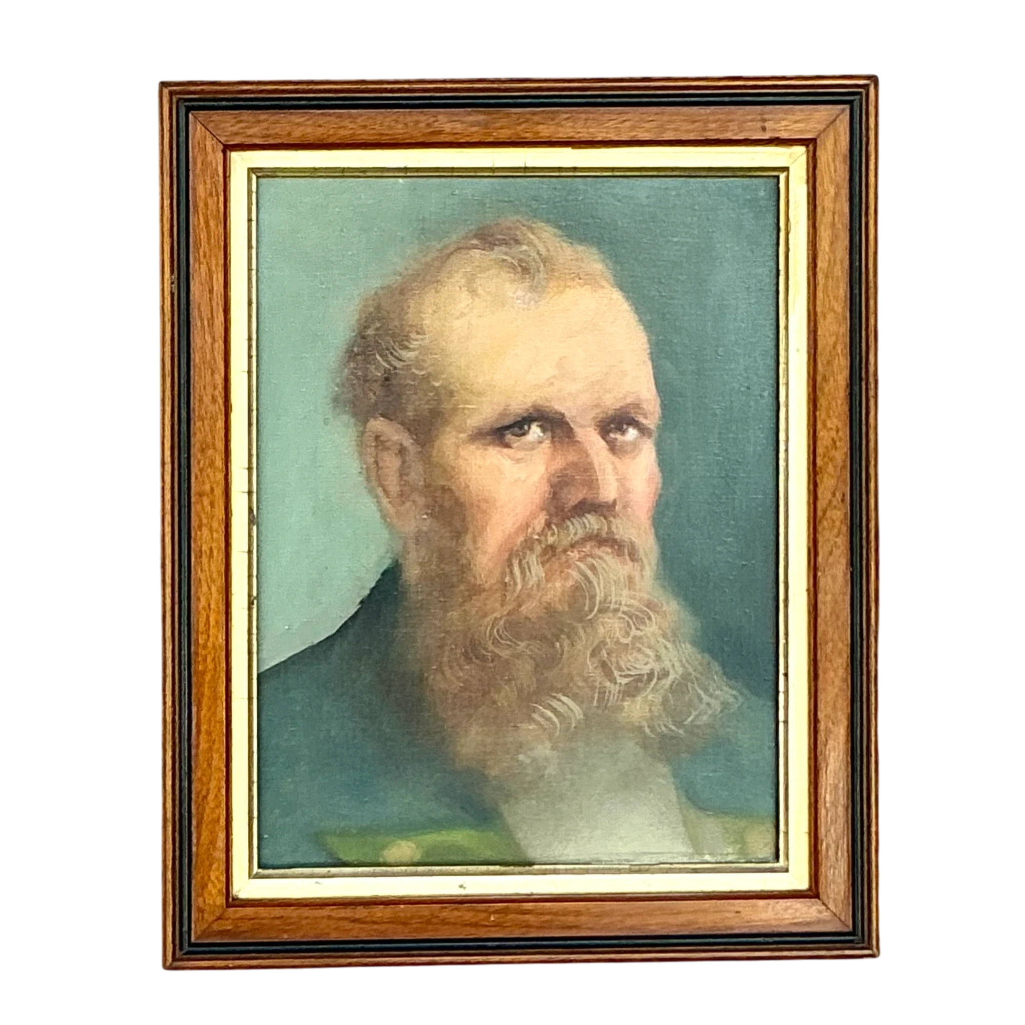 Vintage Boho Original Oil Portrait on Canvas