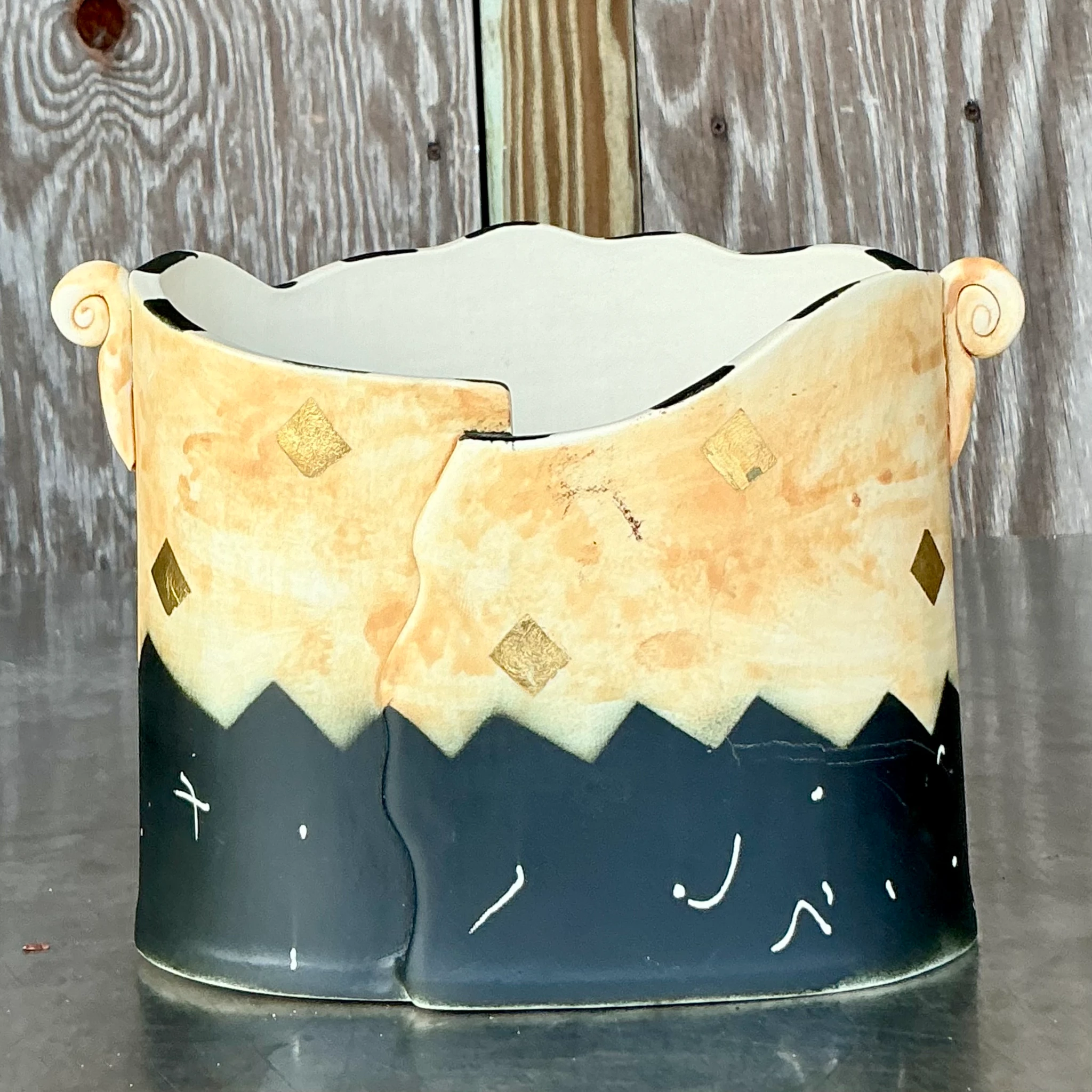 Vintage Original Studio Art Pottery Vessel - Side view