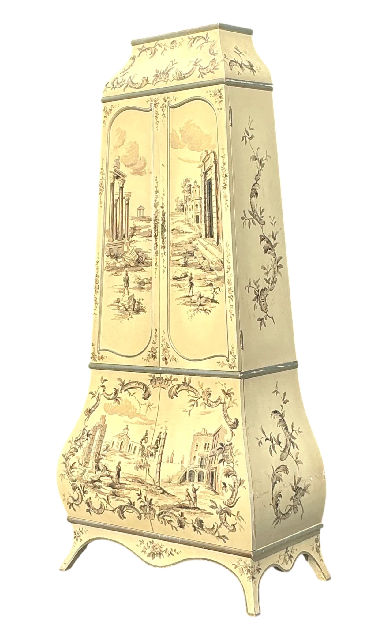Vintage Boho Painted Grand Tour Cabinet