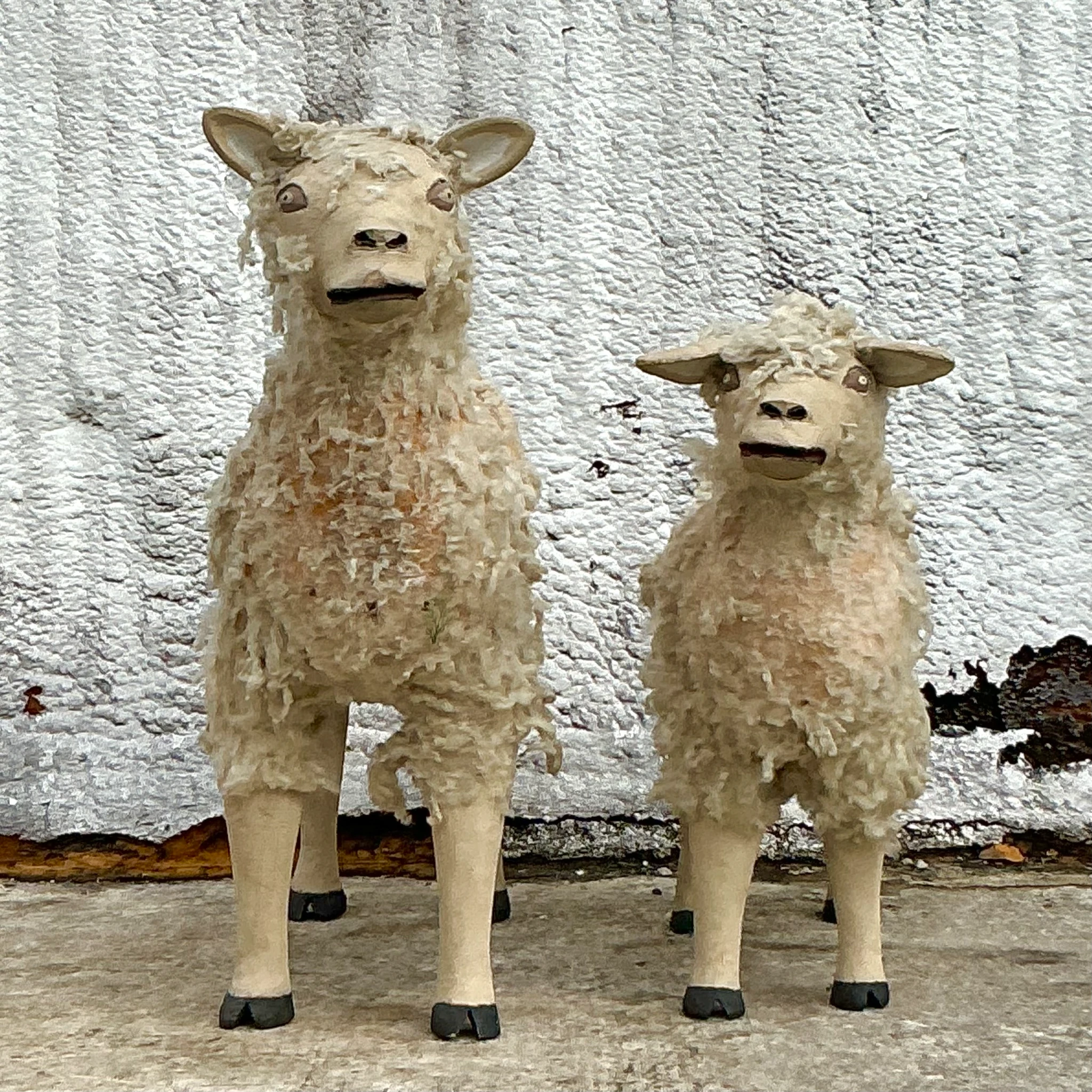 Vintage Boho Leroy Archuleta Sheep- Set Of 2 - Side view