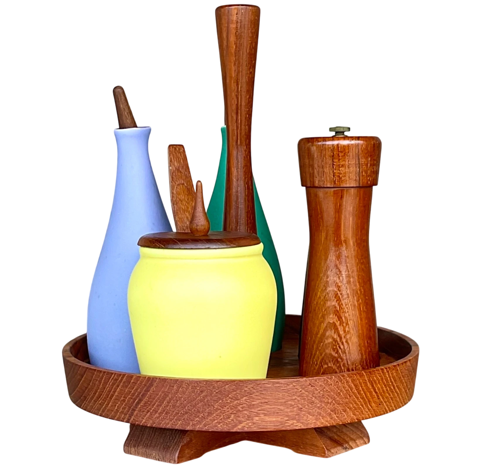 Mid 20th Century Vintage MCM Arni Form Condiment Lazy Susan- 7 Pieces