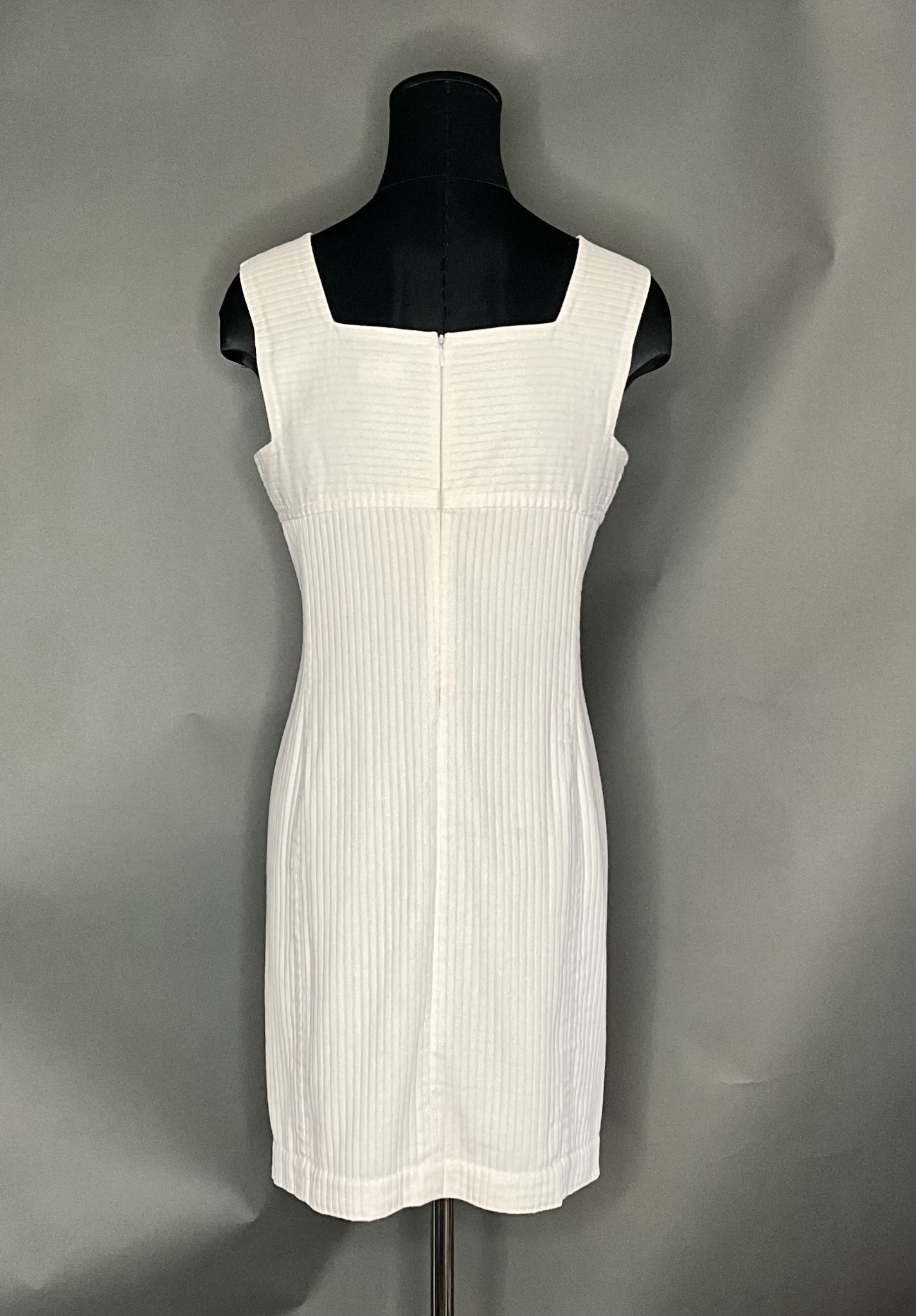 Vintage Courreges White Ribbed Dress  - Side view