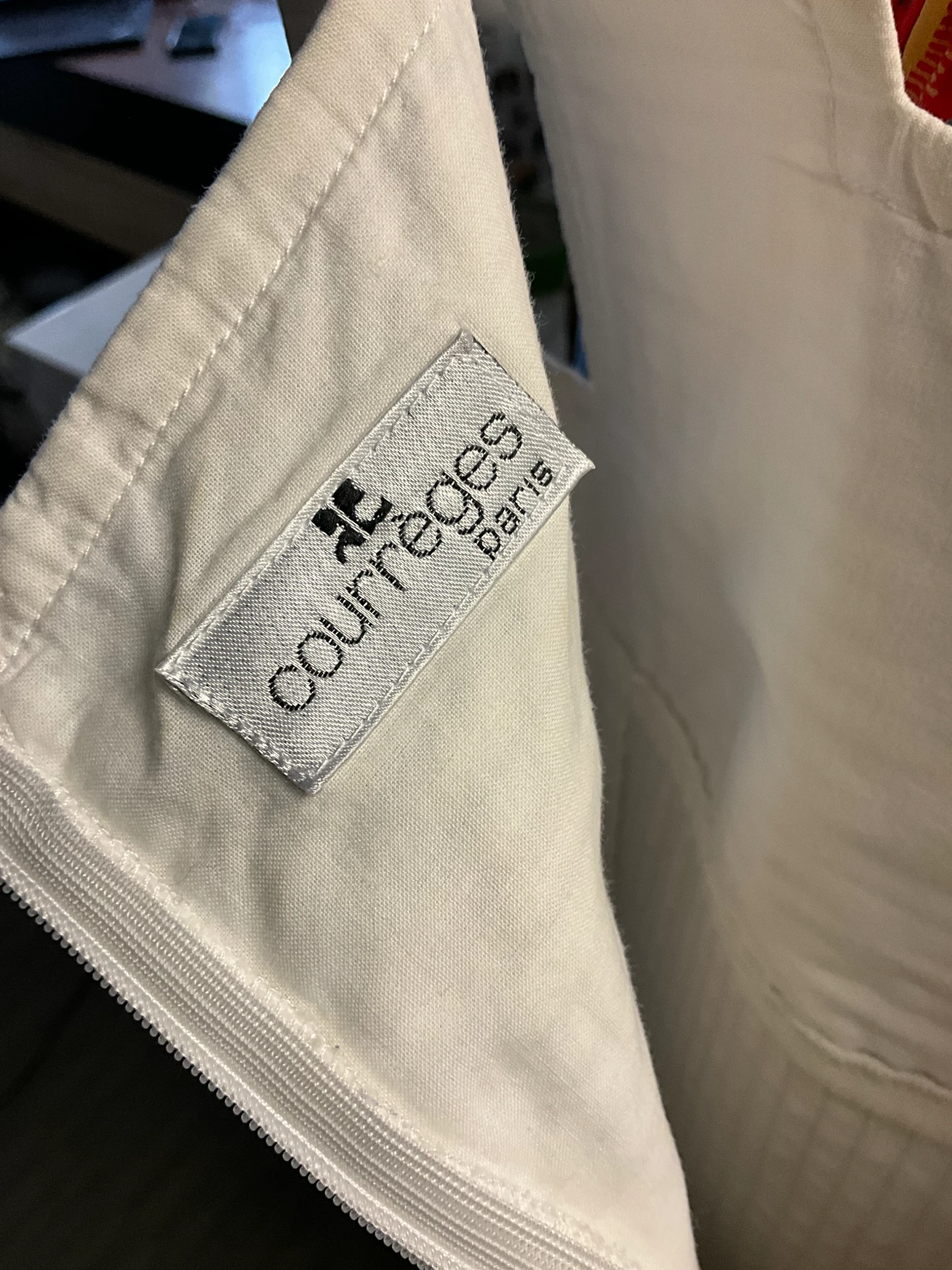 Vintage Courreges White Ribbed Dress  - Back view