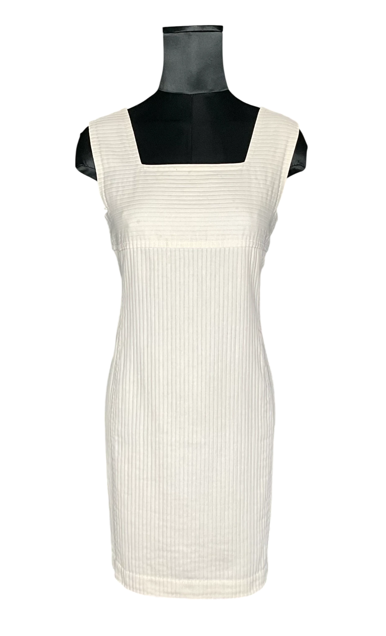 Vintage Courreges White Ribbed Dress 