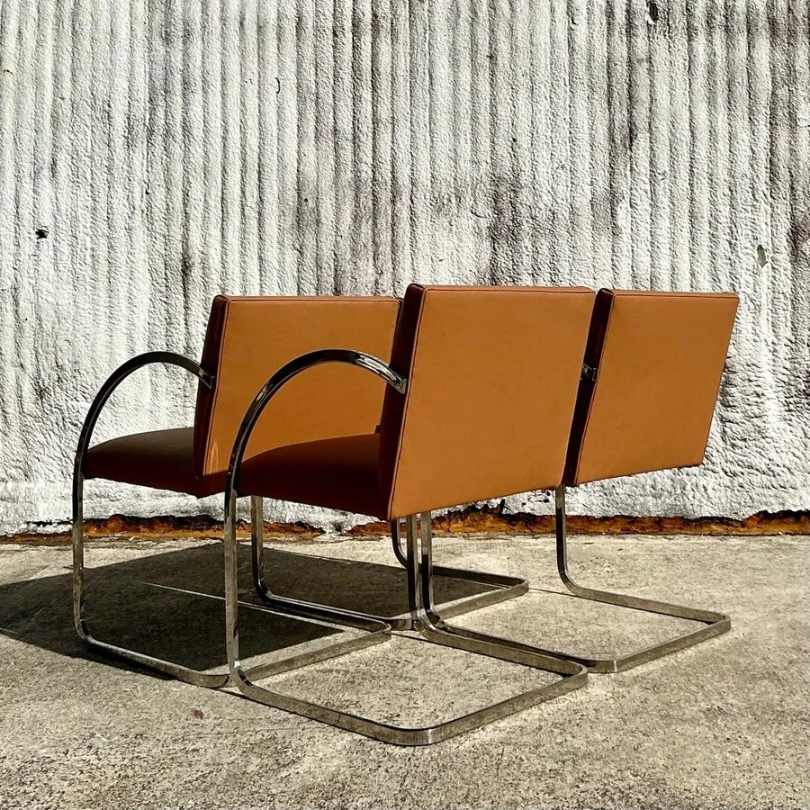 Vintage Boho Brueton Flat Bar Dining Chairs After Brueton- Set of 4 - Top view