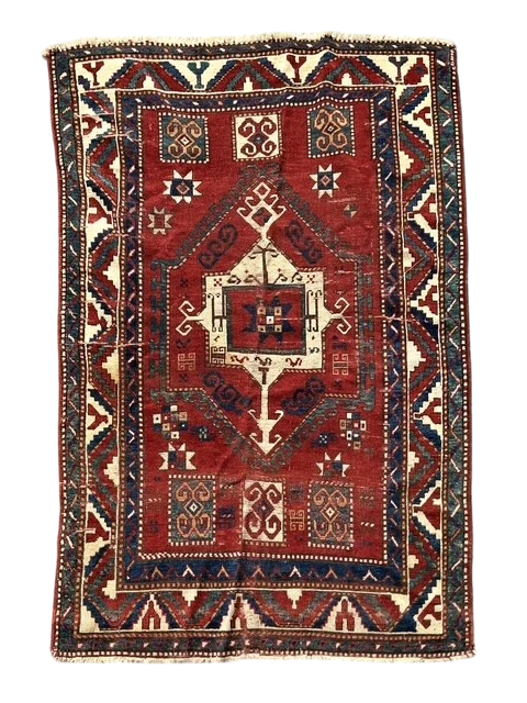Vintage Boho Woven Wool Rug