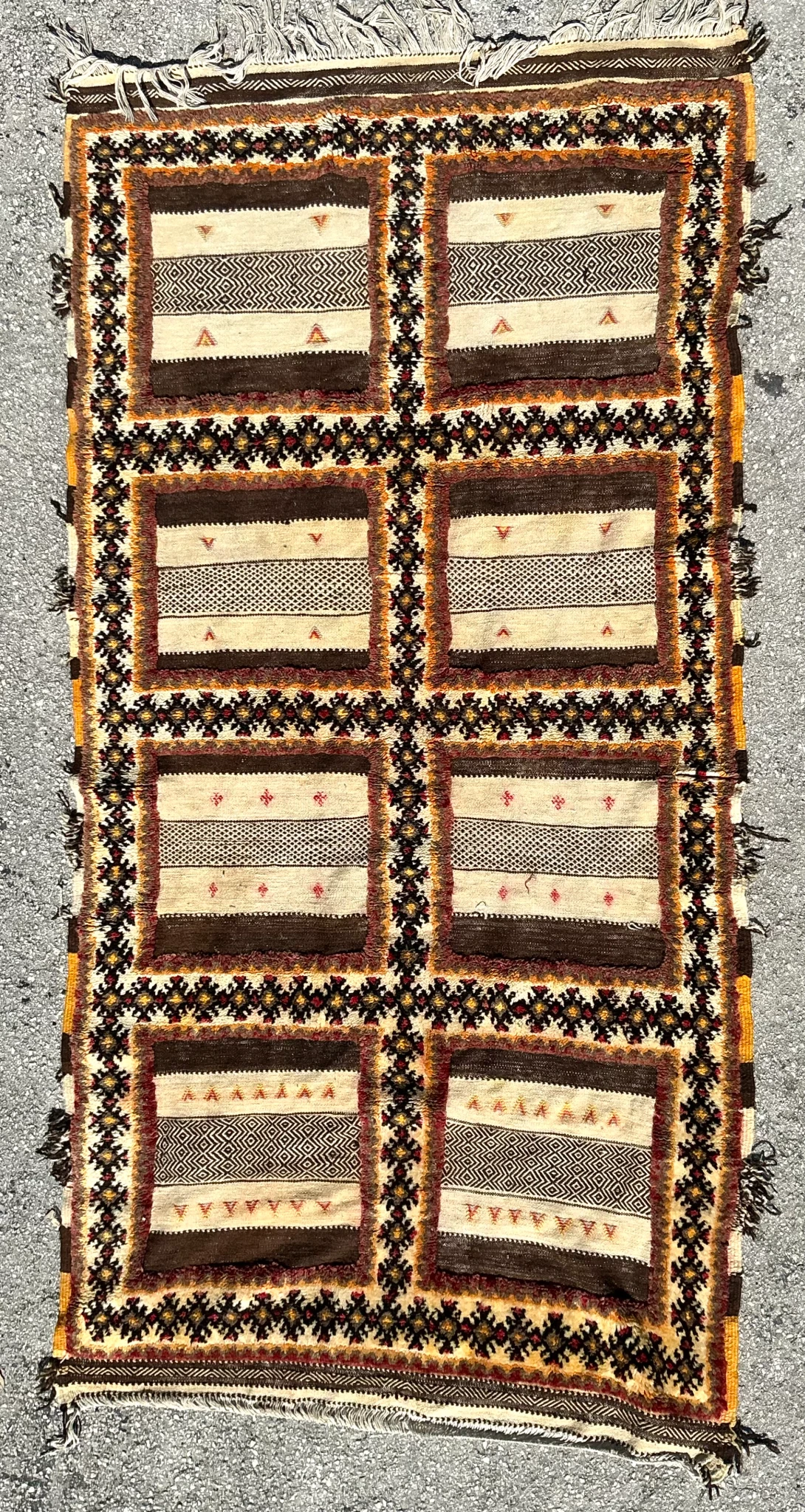 Vintage Boho Turkish Woven Rug - Detail view